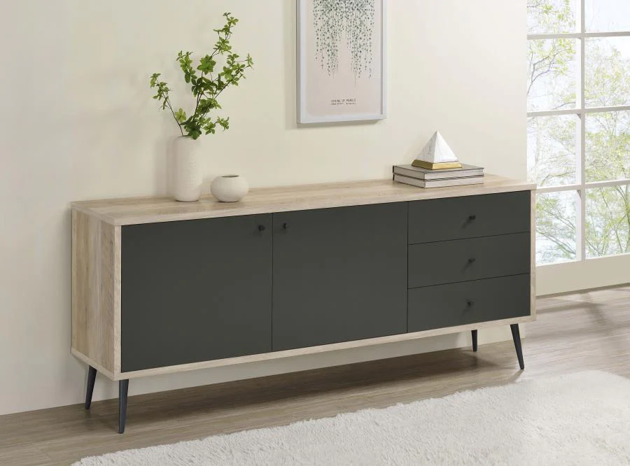 Maeve - 2 Door Engineered Wood Cabinet - Antique Pine And Gray - Image 2