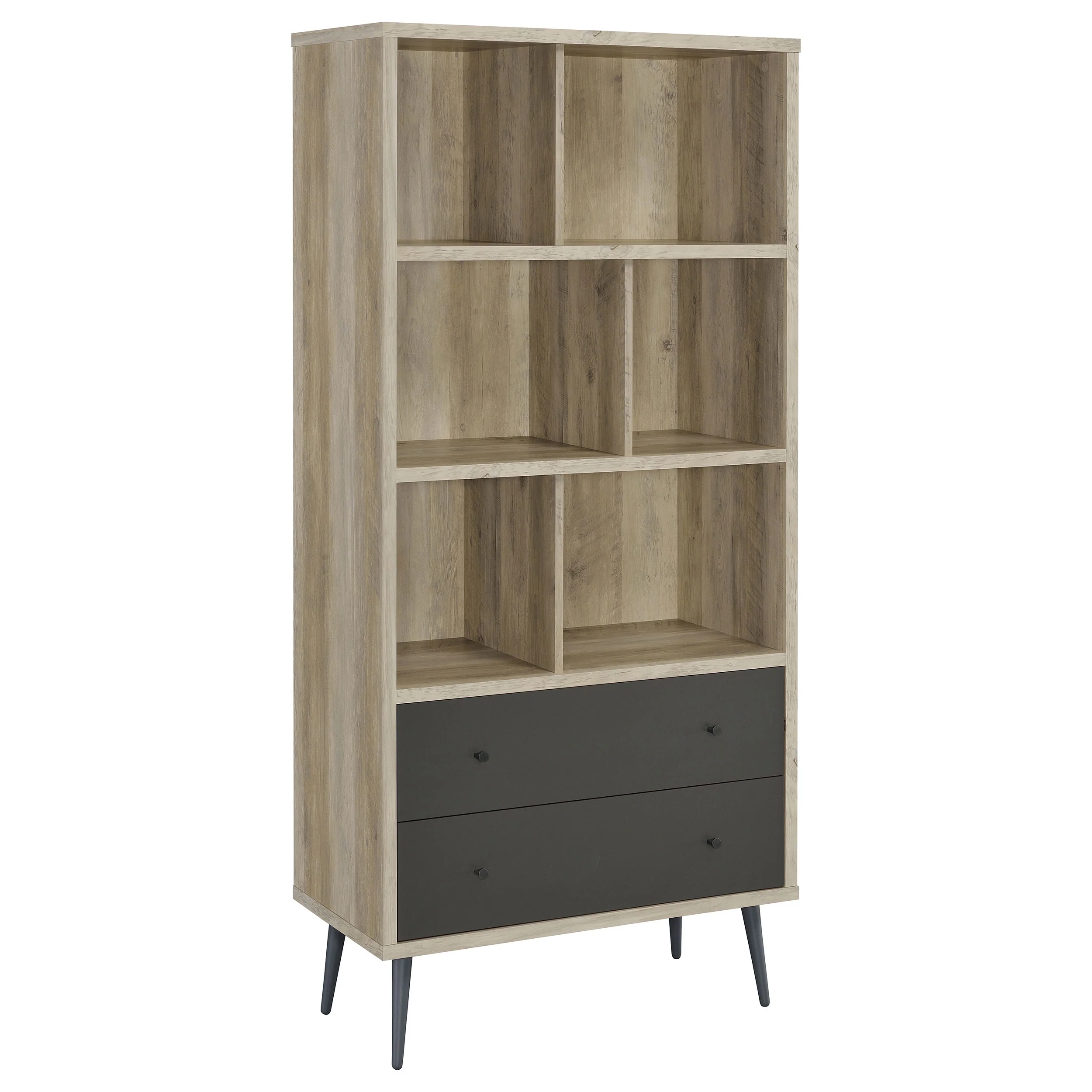 Maeve - 3-Shelf Bookcase With Drawers - Distressed Pine - Image 15