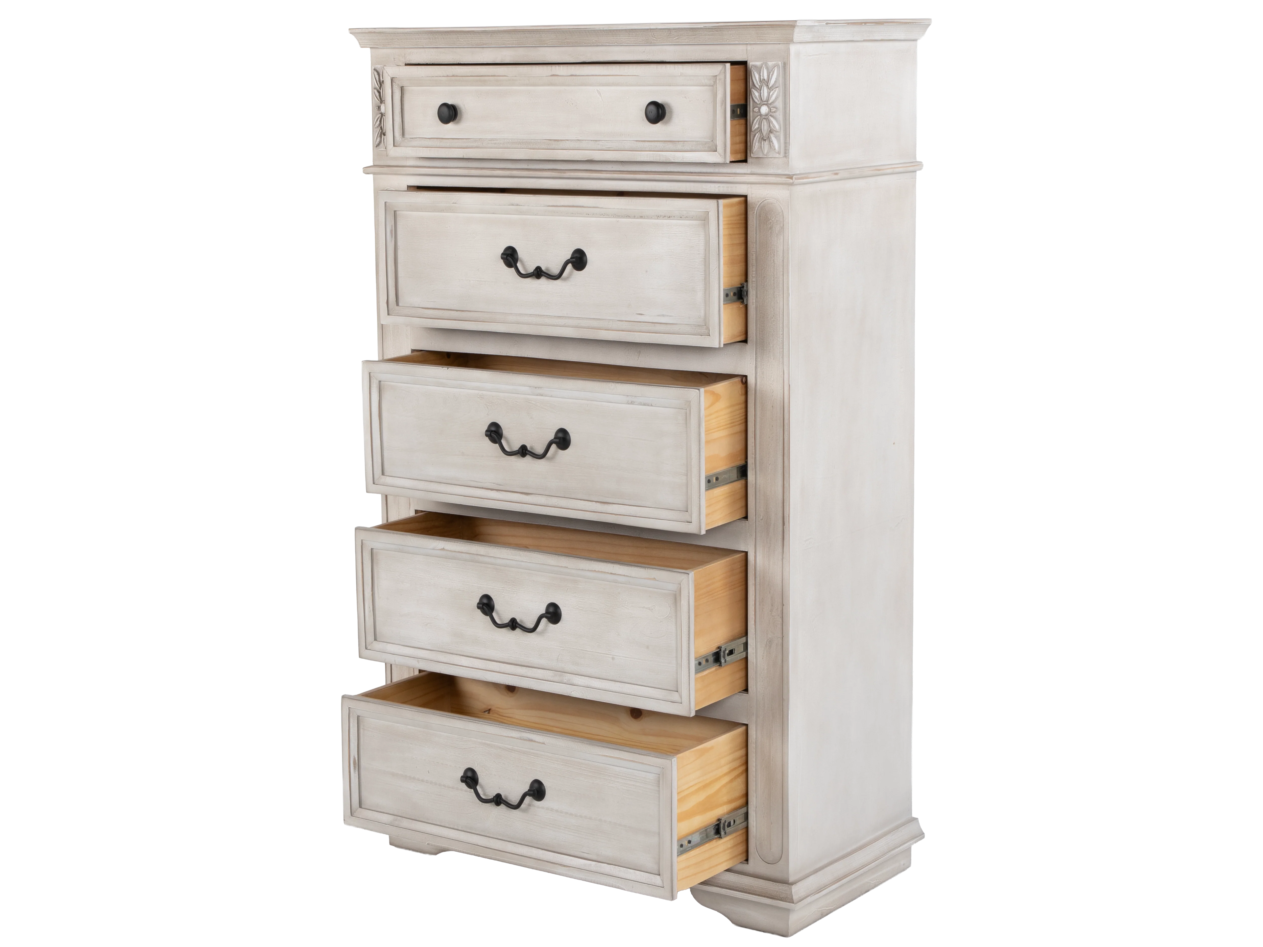 Magnolia Antique White Farmhouse 5-Drawer Chest - Image 2