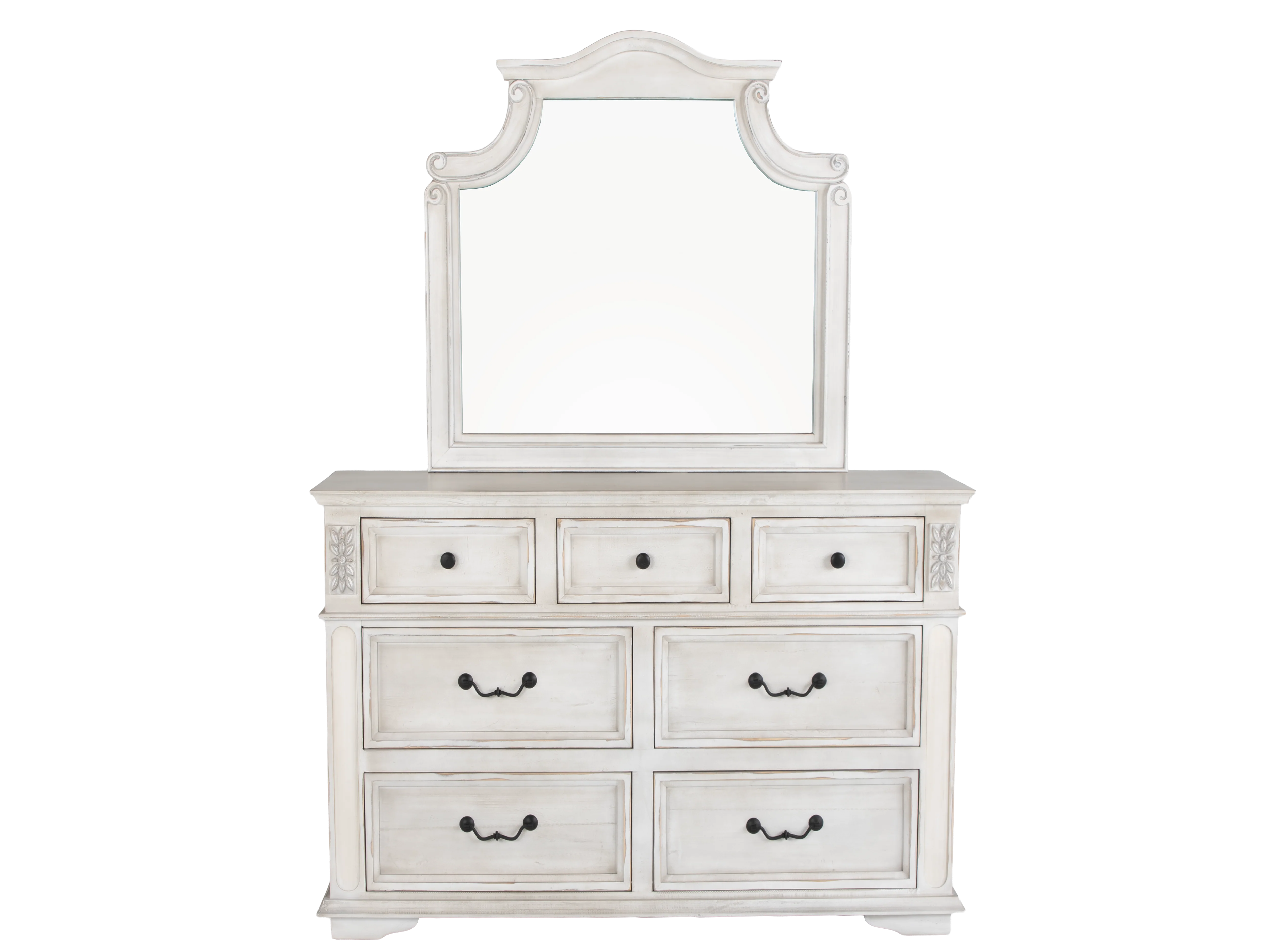 Magnolia Savanna White Farmhouse Style Upholstered Sleigh 6‑Piece Bedroom Set - Image 7