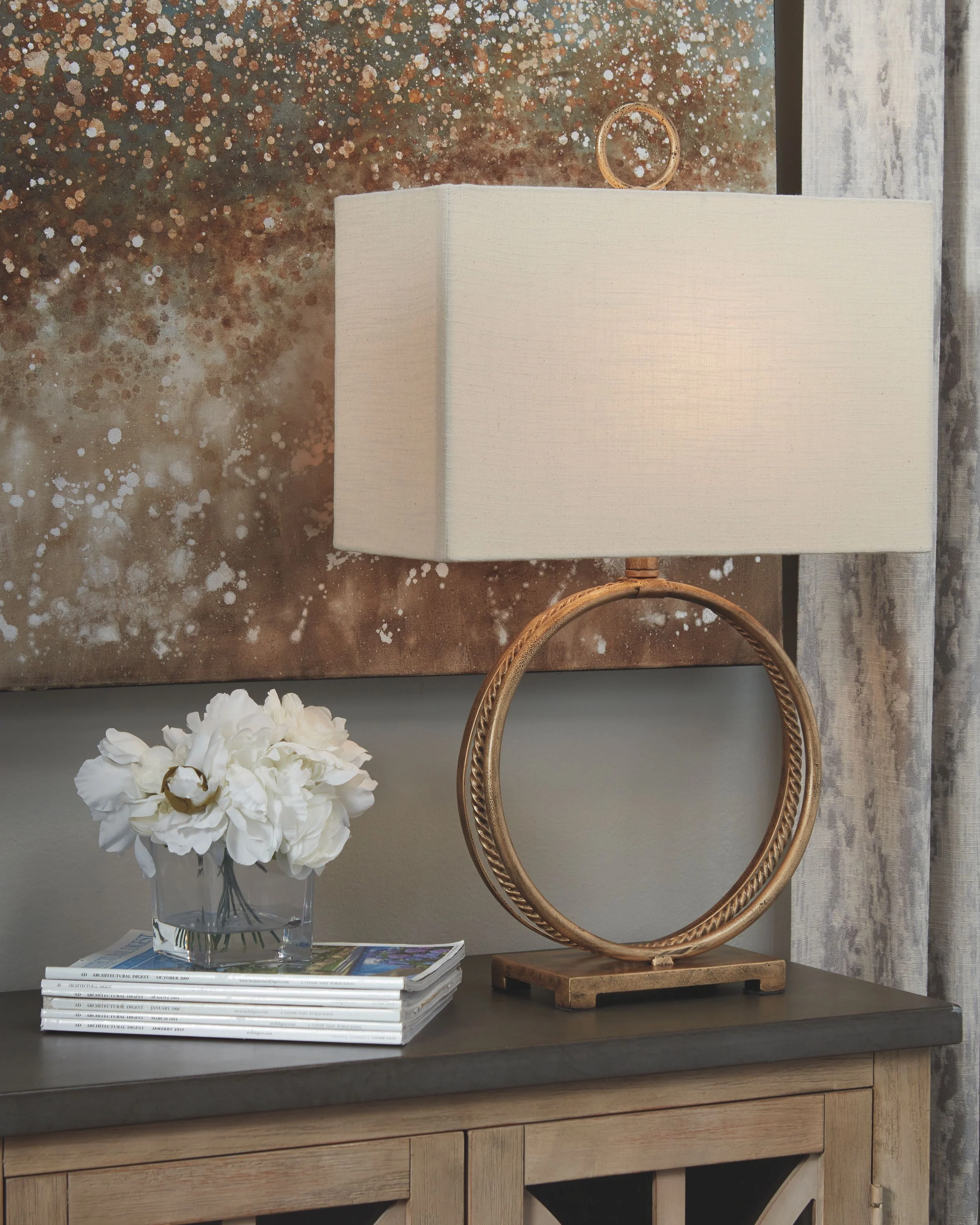 Mahala - Metal Table Lamp  - Antique Gold Finish - Image 2