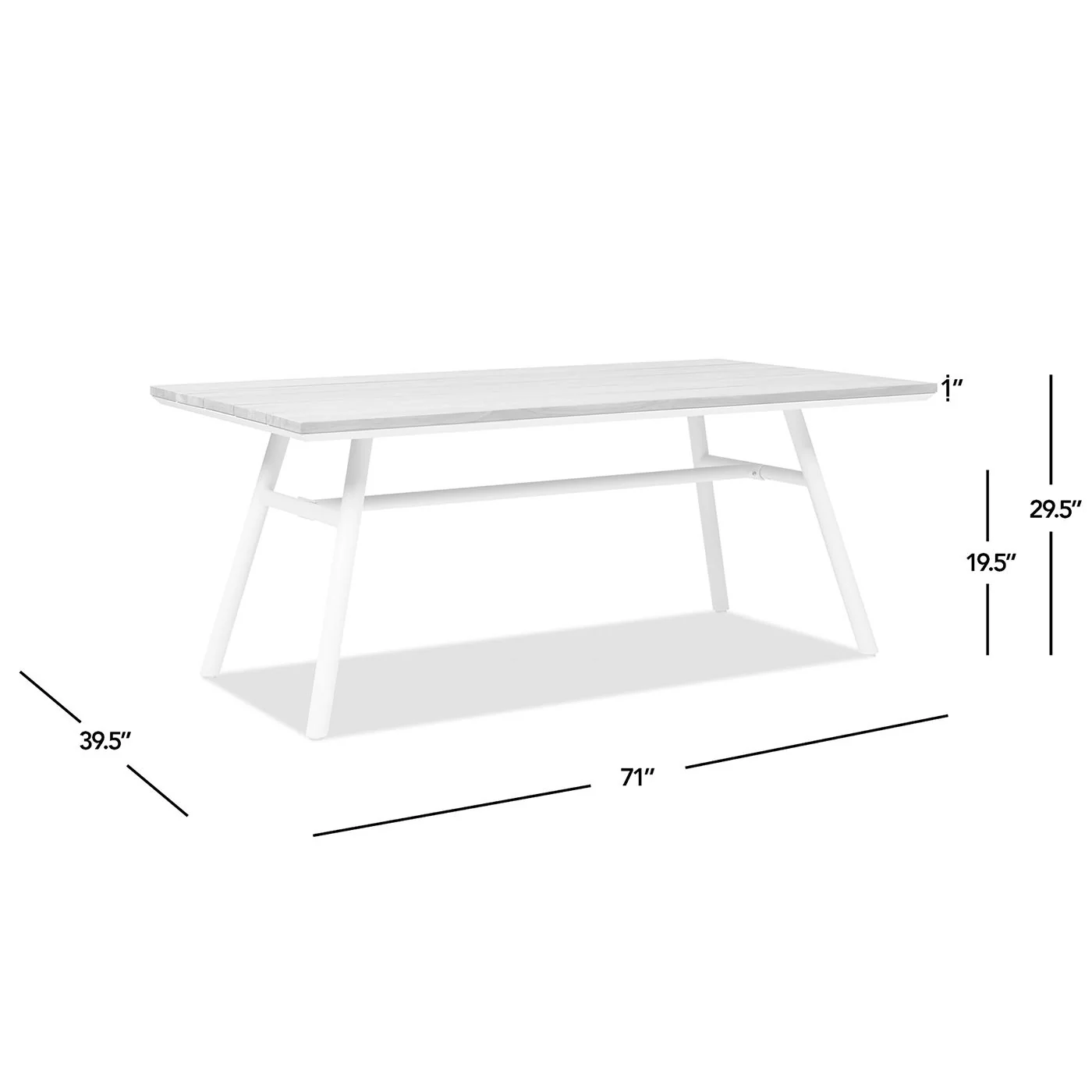 Maiden - 6 Seater Patio Dining Table - Natural Teak - Image 7