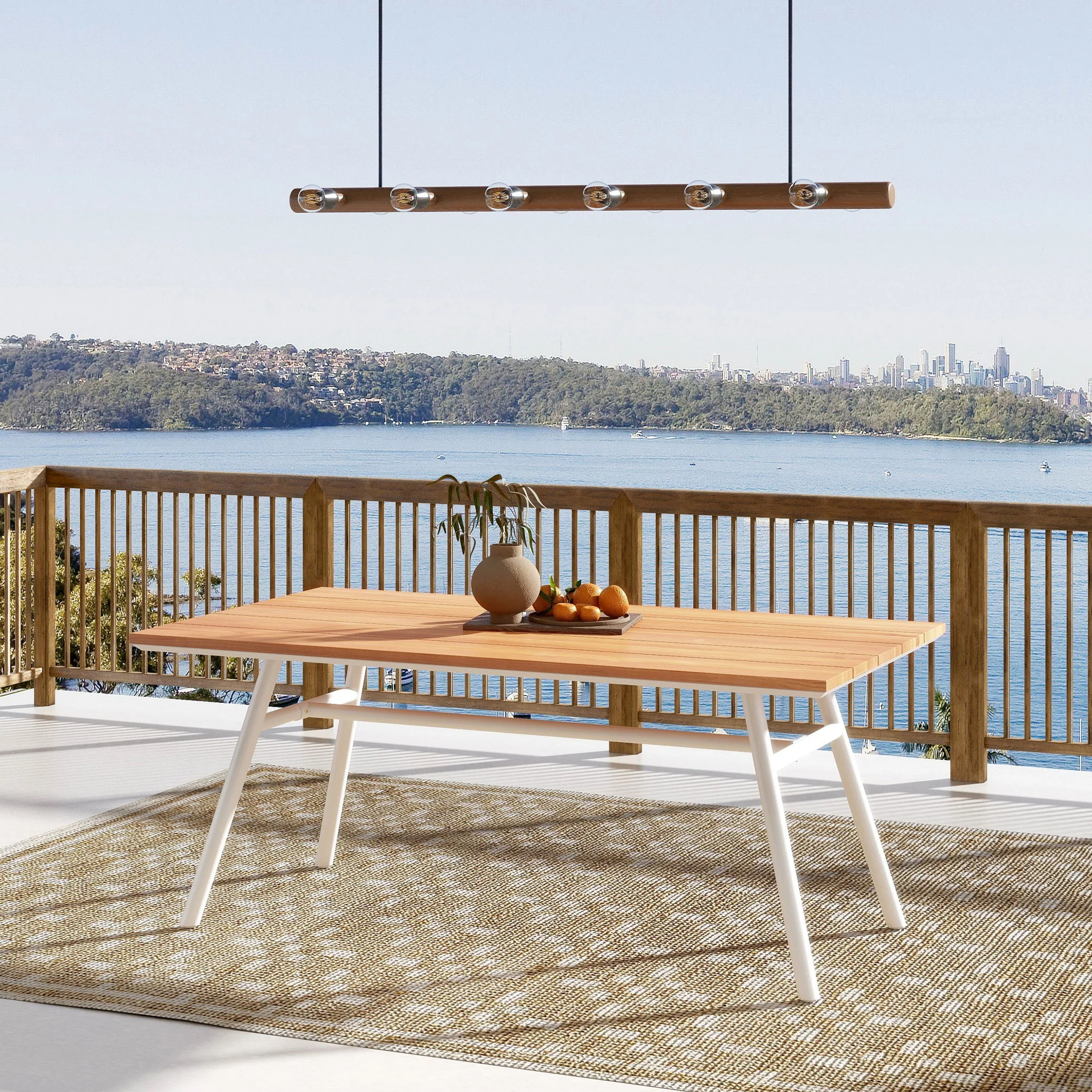 Maiden - 6 Seater Patio Dining Table - Natural Teak - Image 9