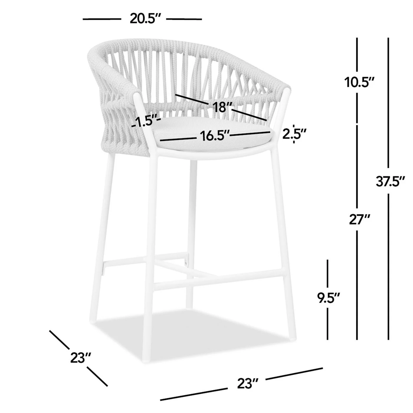 Maiden - Patio Counter Stool Sunproof Olefin (Set of 2) - Image 3