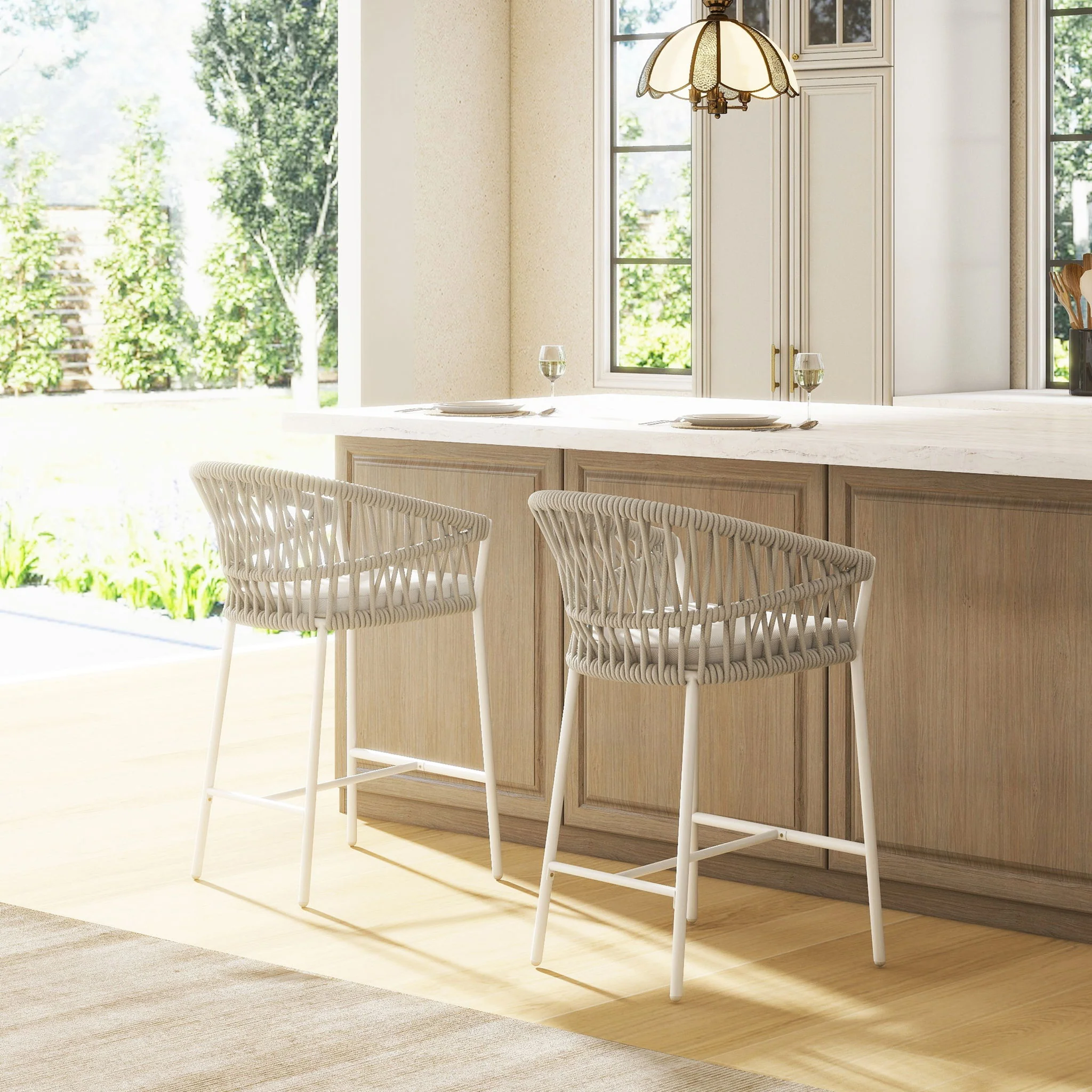 Maiden - Patio Counter Stool Sunproof Olefin (Set of 2) - Image 5