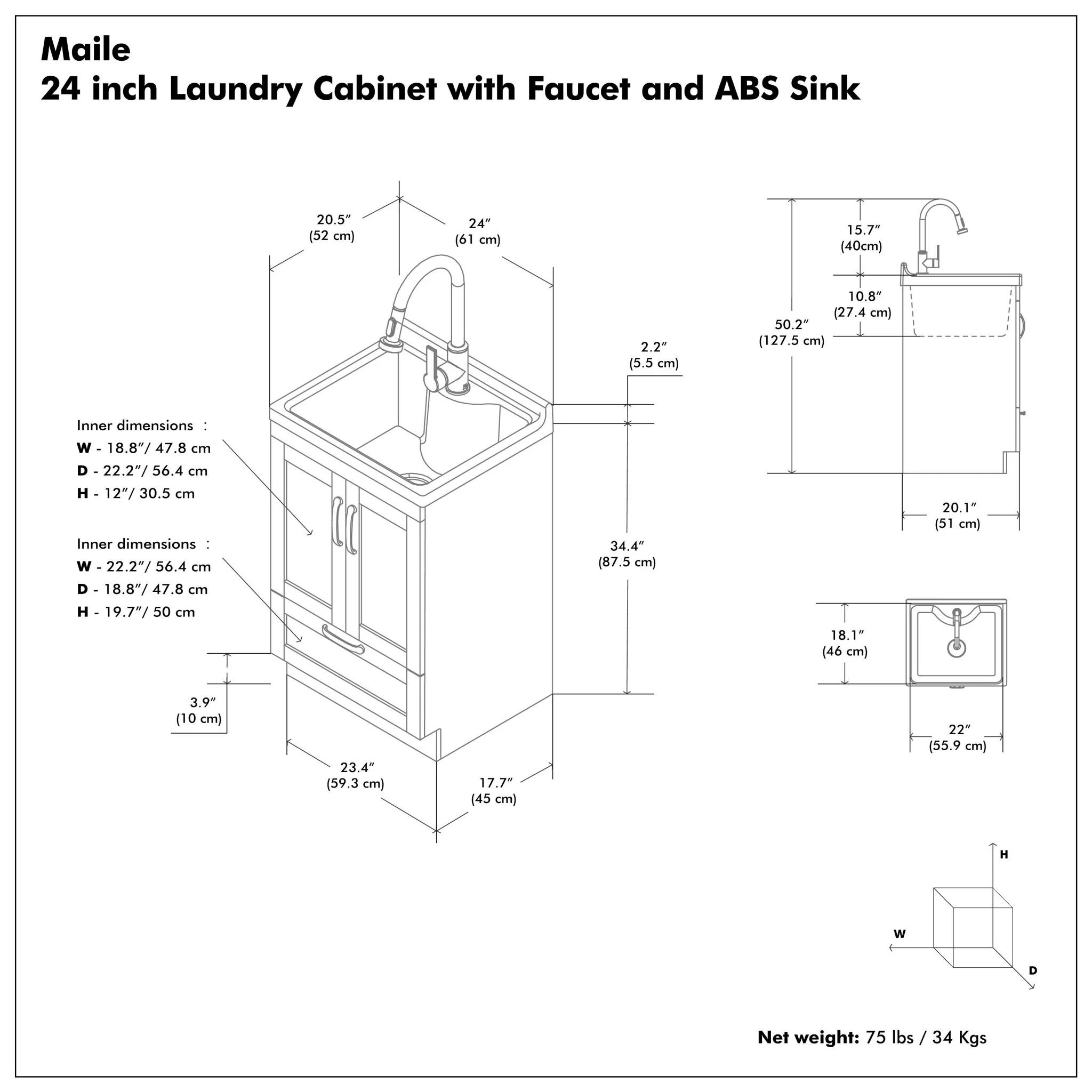 Maile - All-In-One Laundry Utility Sink And Cabinet - Image 13