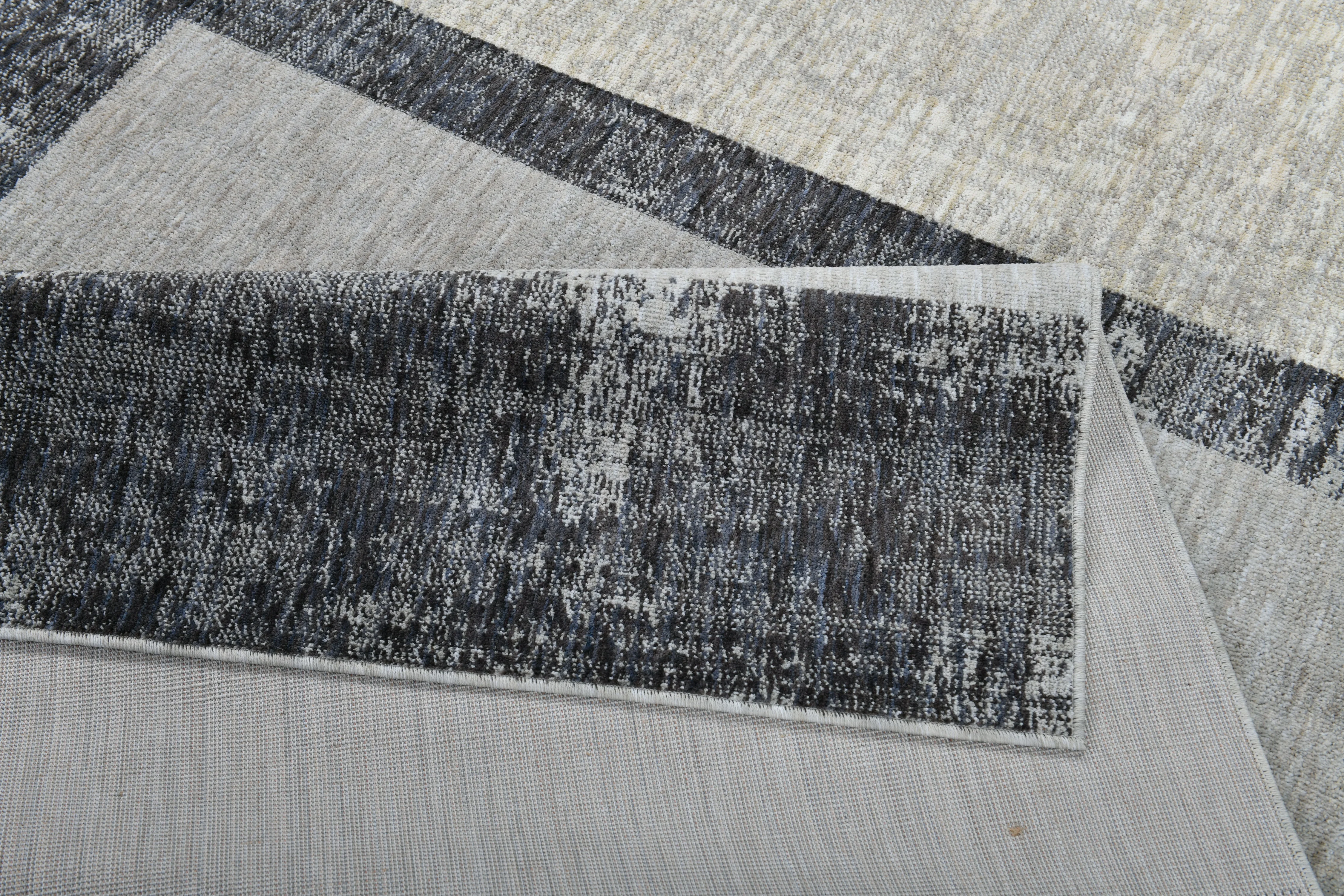 .Maison Modern Geometric Area Rug – Gray & Blue 6'6" x 9'0" - Image 5