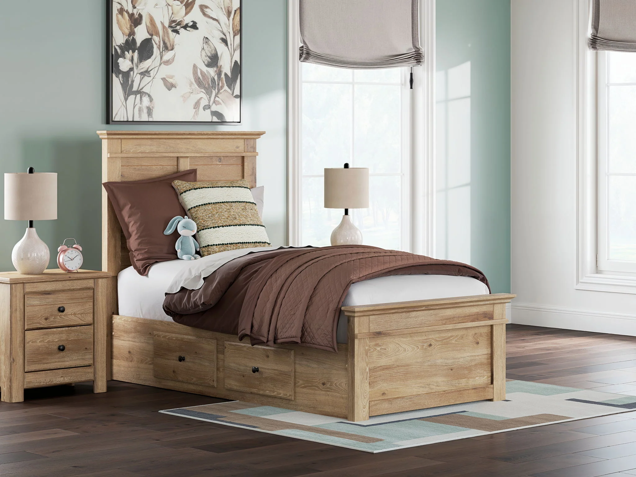 Makidern - Panel Storage Bed With 2 Under Bed Storage Units - Image 45