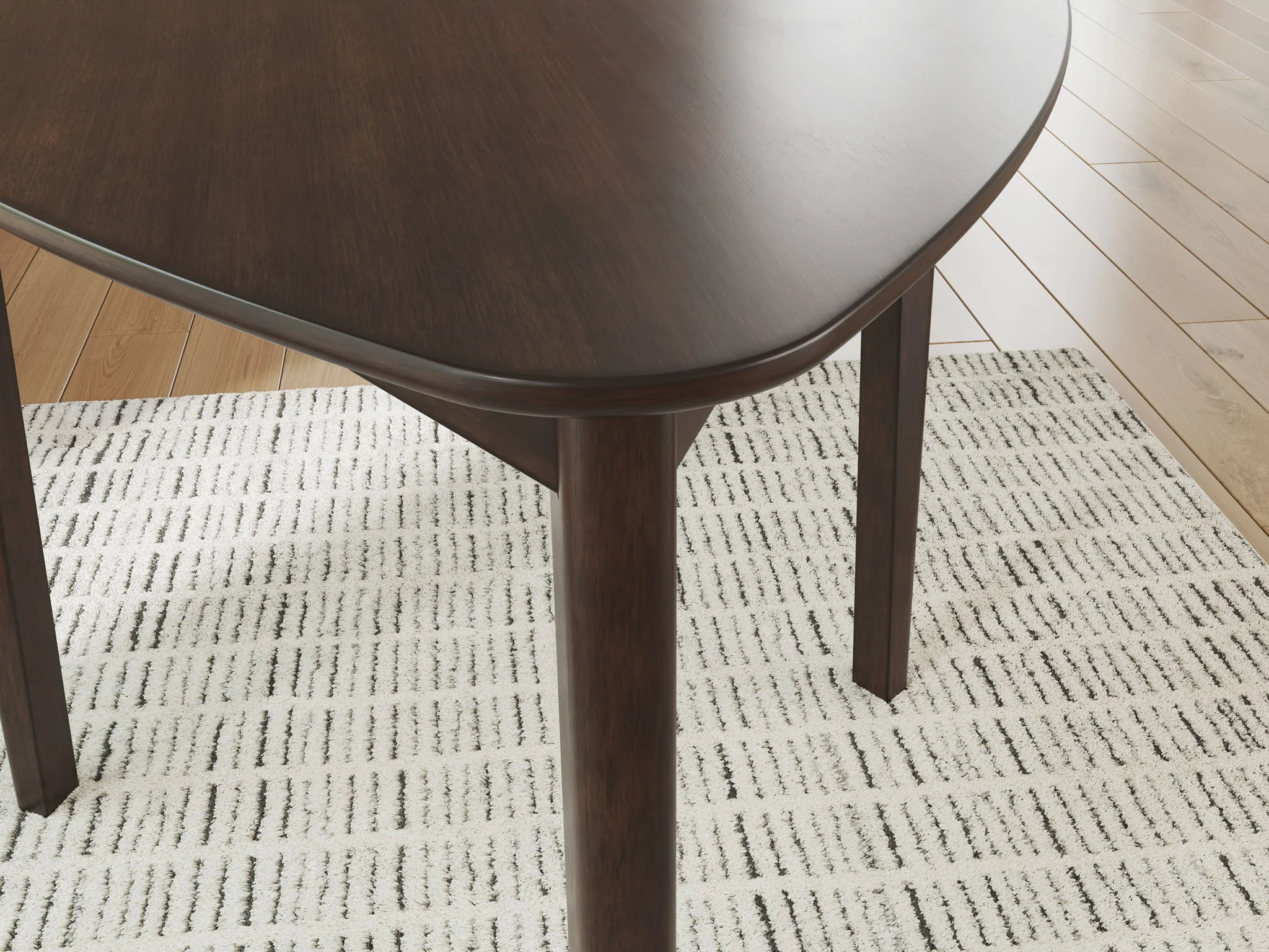 Mallenette - Triangle Dining Room Table - Merlot - Image 4