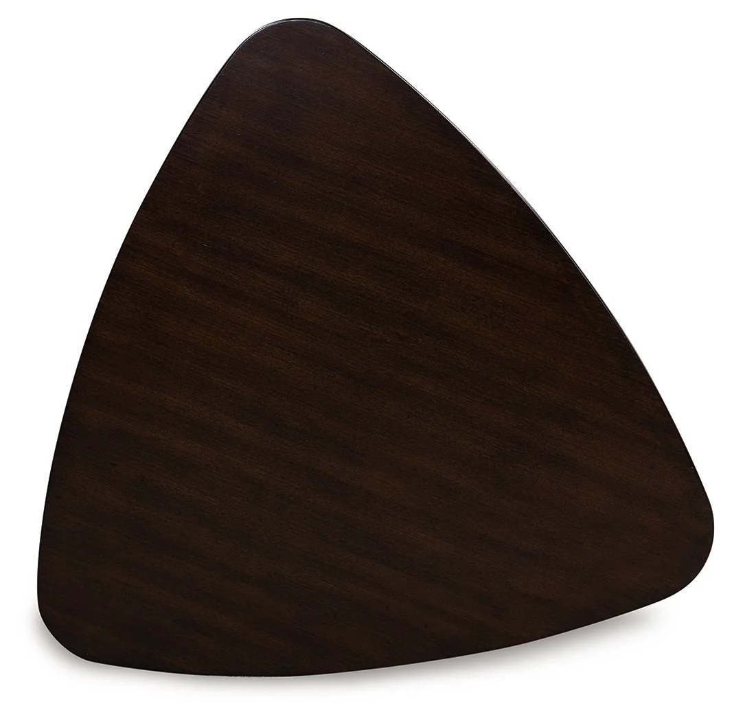 Mallenette - Triangle Dining Room Table - Merlot - Image 6