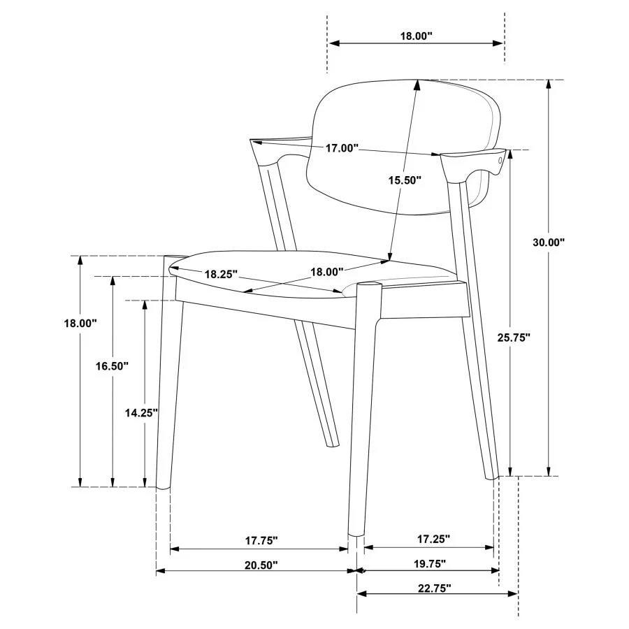 Malone - Padded Wood Dining Arm Chair (Set of 2) - Dark Walnut - Image 13