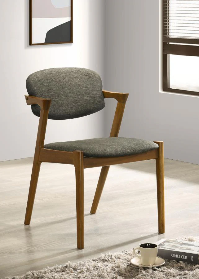 Malone - Padded Wood Dining Arm Chair (Set of 2) - Dark Walnut - Image 2