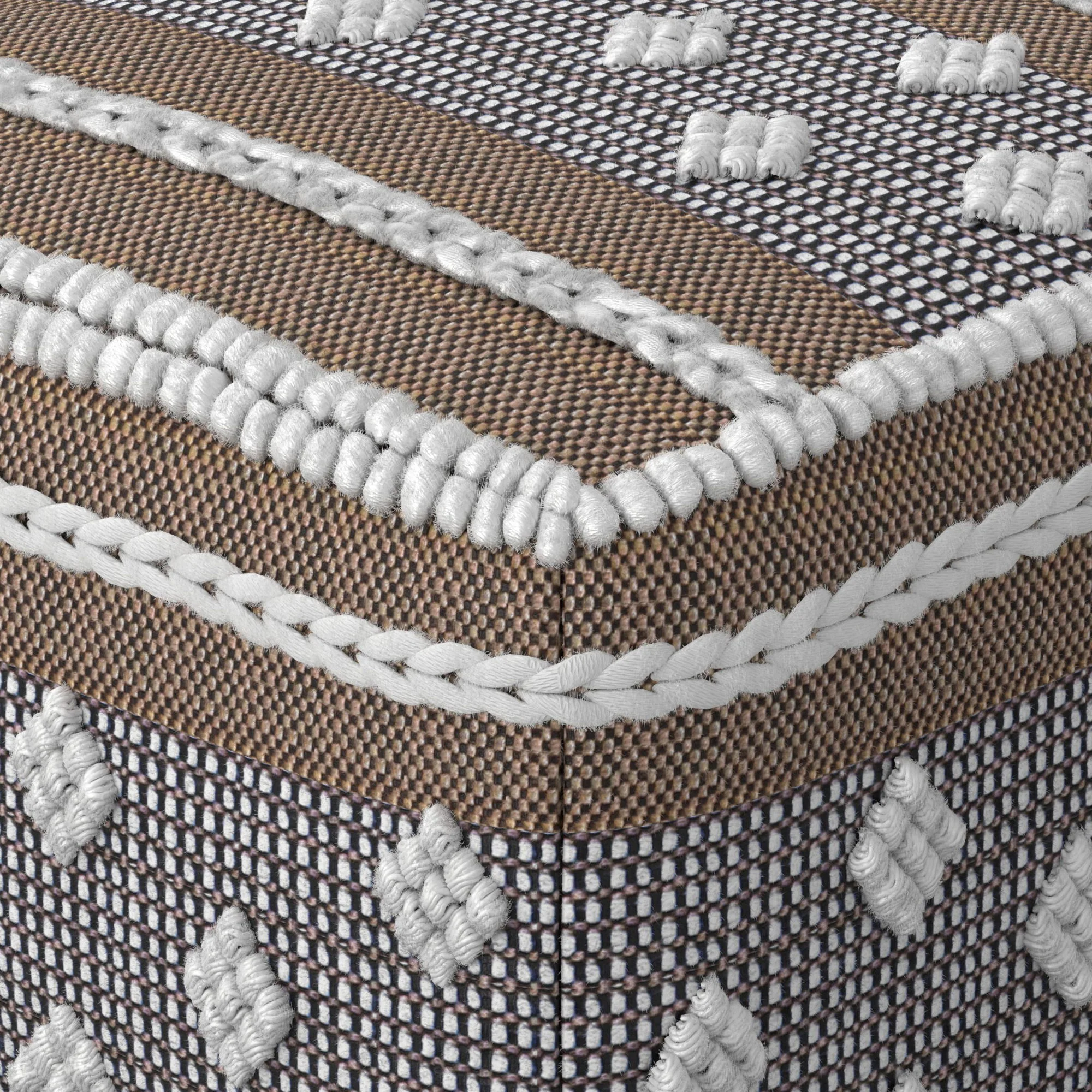 Mapleton - Outdoor / Indoor Pouf - Beige Gray / White - Image 2