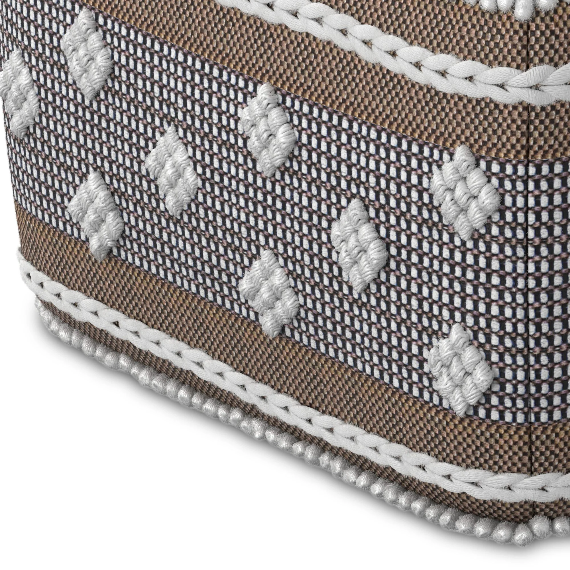 Mapleton - Outdoor / Indoor Pouf - Beige Gray / White - Image 4