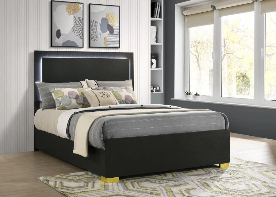 Marceline - Wood LED Panel Bed - Image 9
