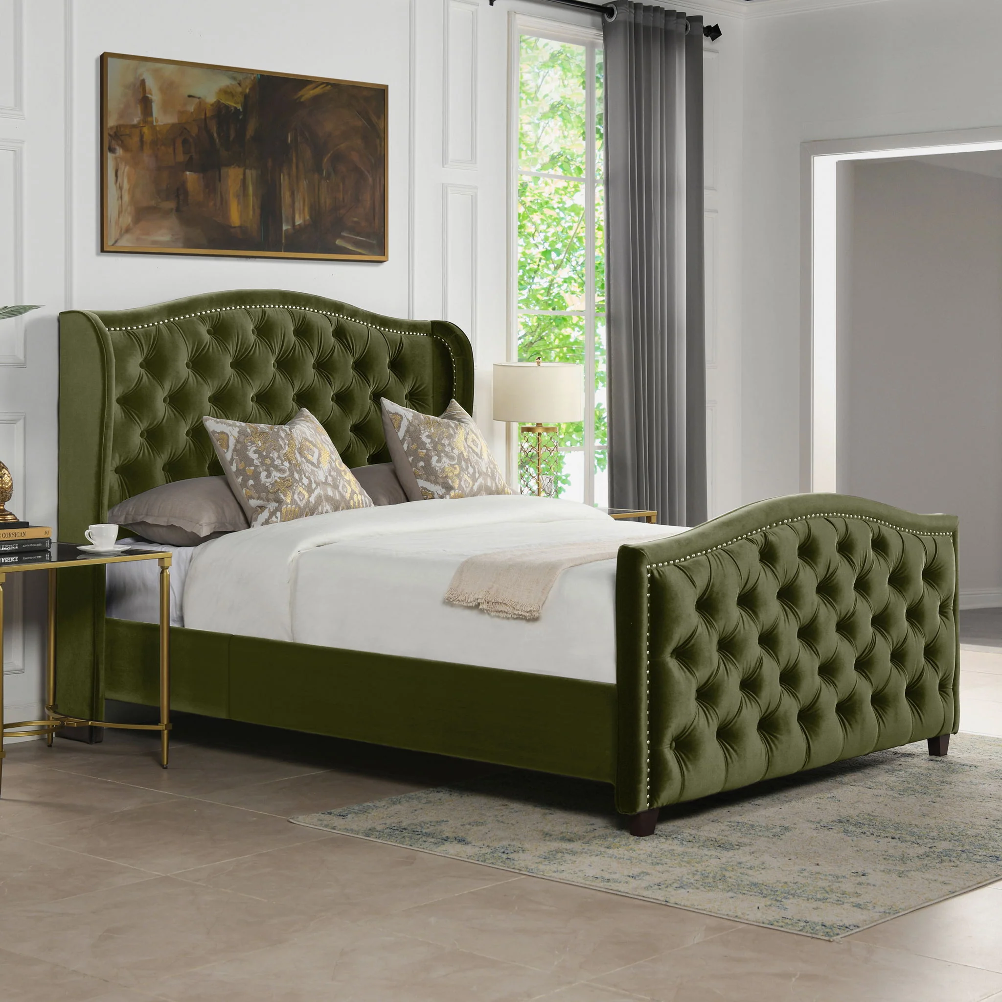 Marcella - Upholstered Shelter Headboard Bed Set - Image 10