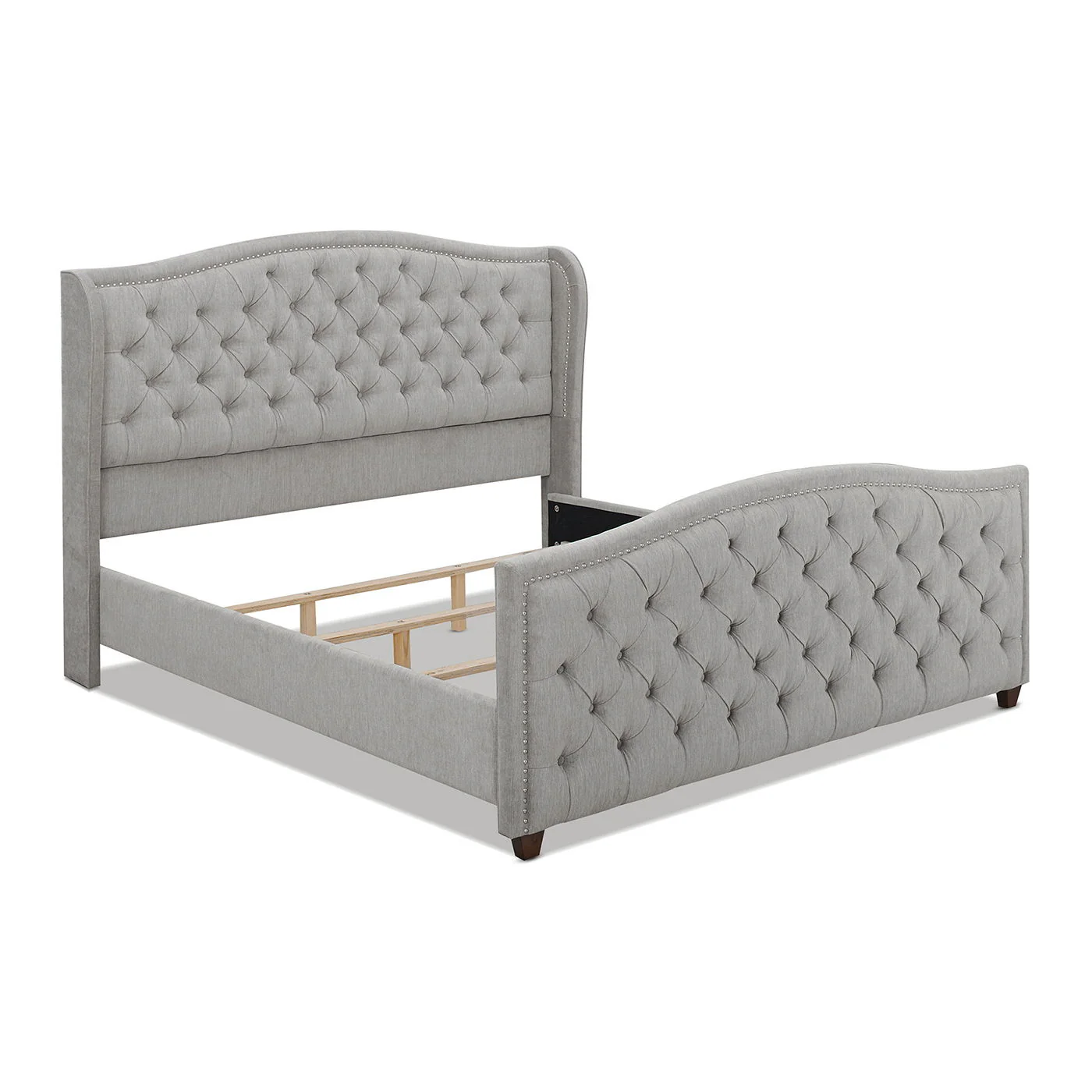 Marcella - Upholstered Shelter Headboard Bed Set - Image 35