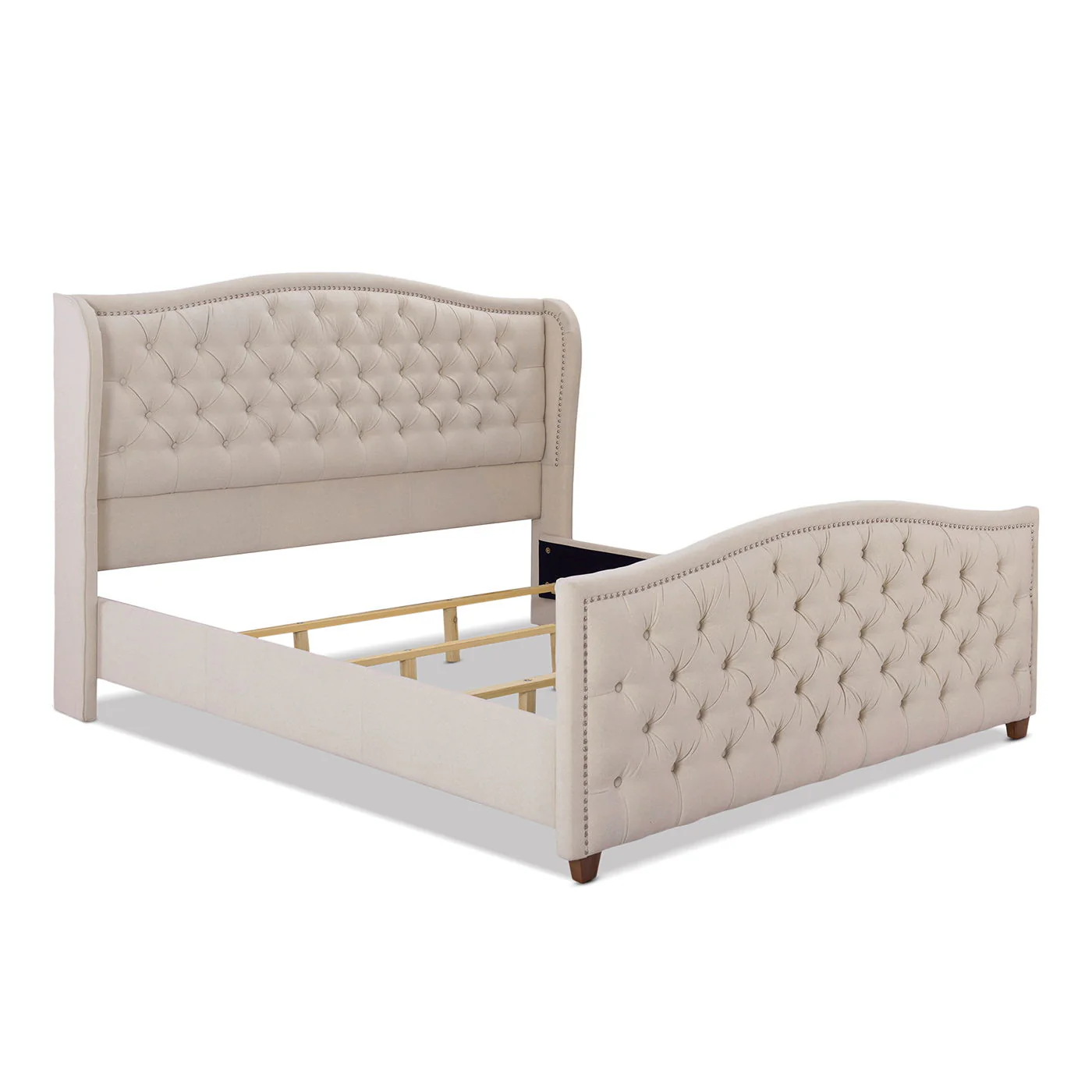 Marcella - Upholstered Shelter Headboard Bed Set - Image 38