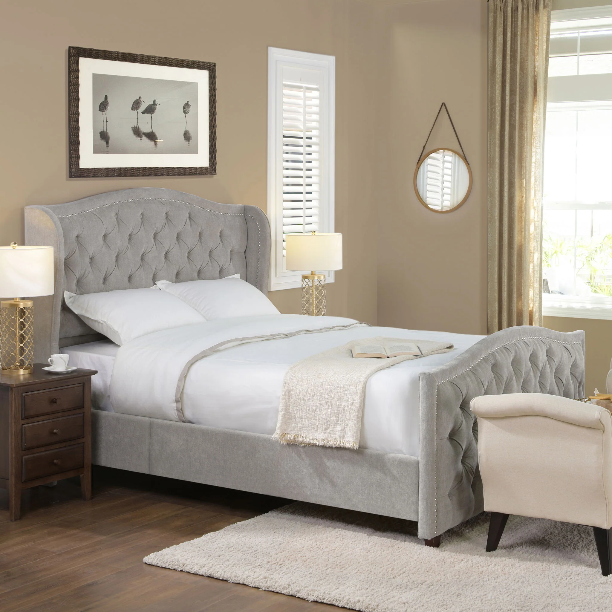 Marcella - Upholstered Shelter Headboard Bed Set - Image 47