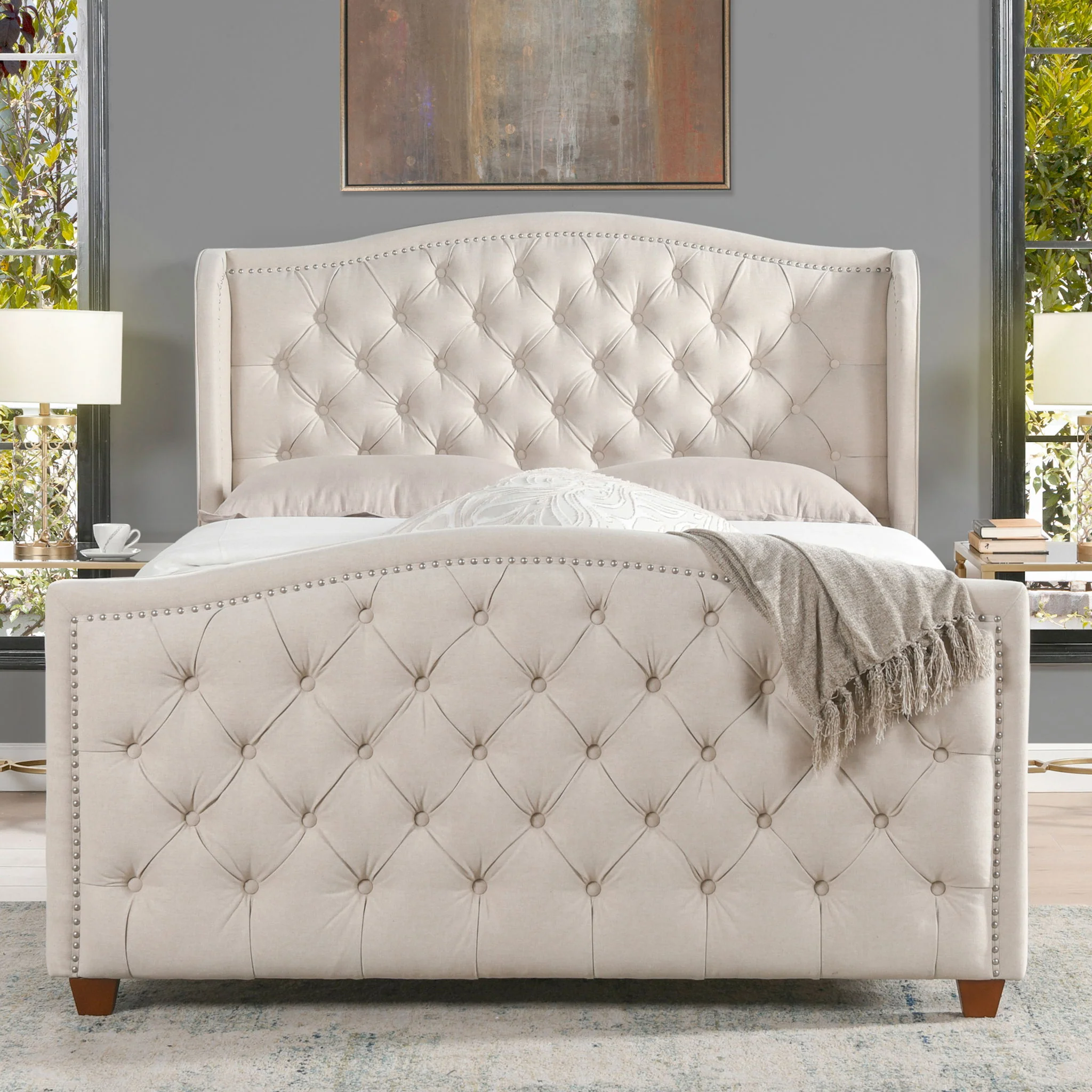 Marcella - Upholstered Shelter Headboard Bed Set - Image 5