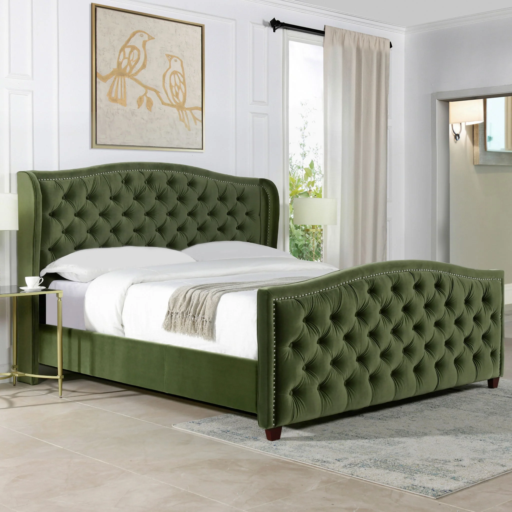 Marcella - Upholstered Shelter Headboard Bed Set - Image 62
