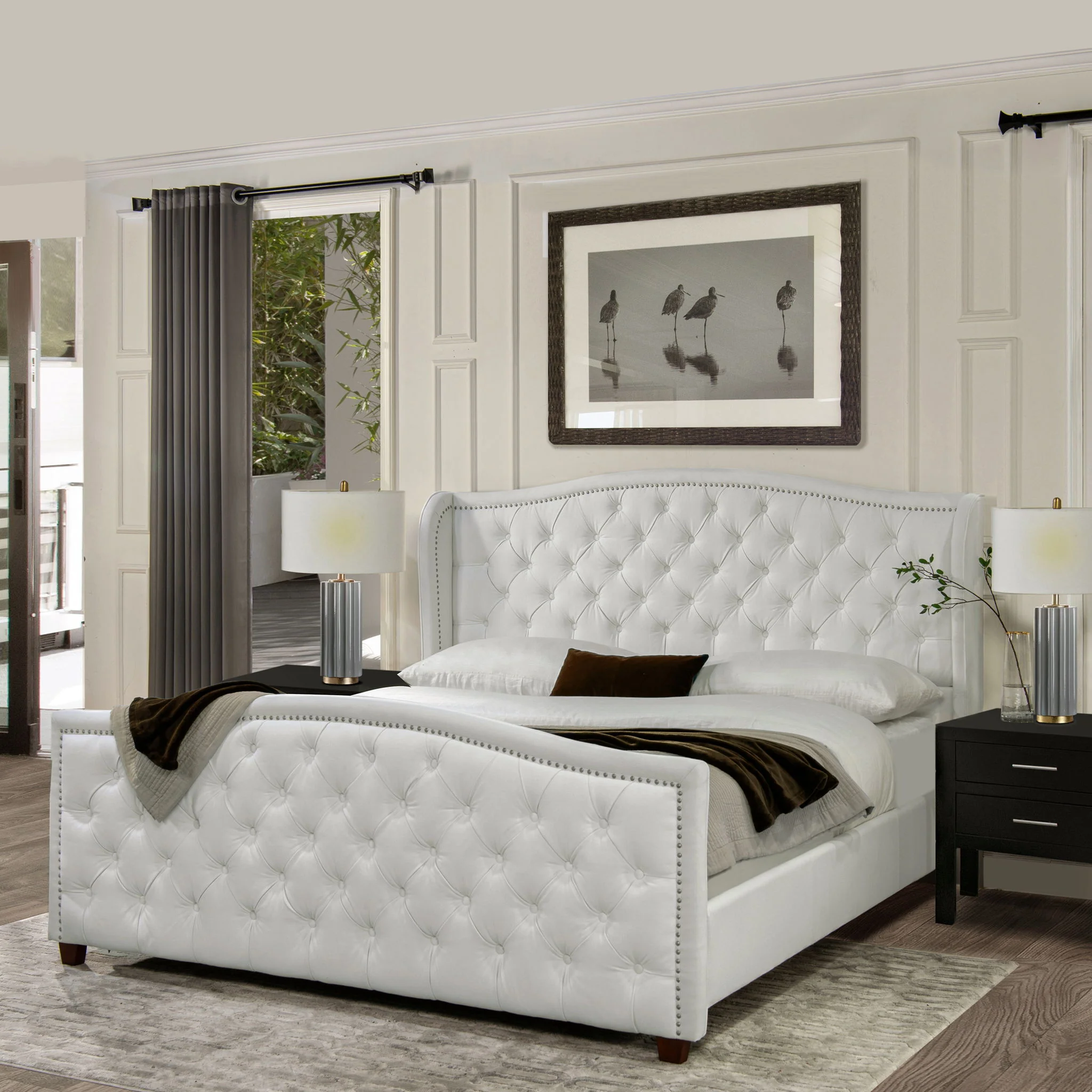 Marcella - Upholstered Shelter Headboard Bed Set - Image 7
