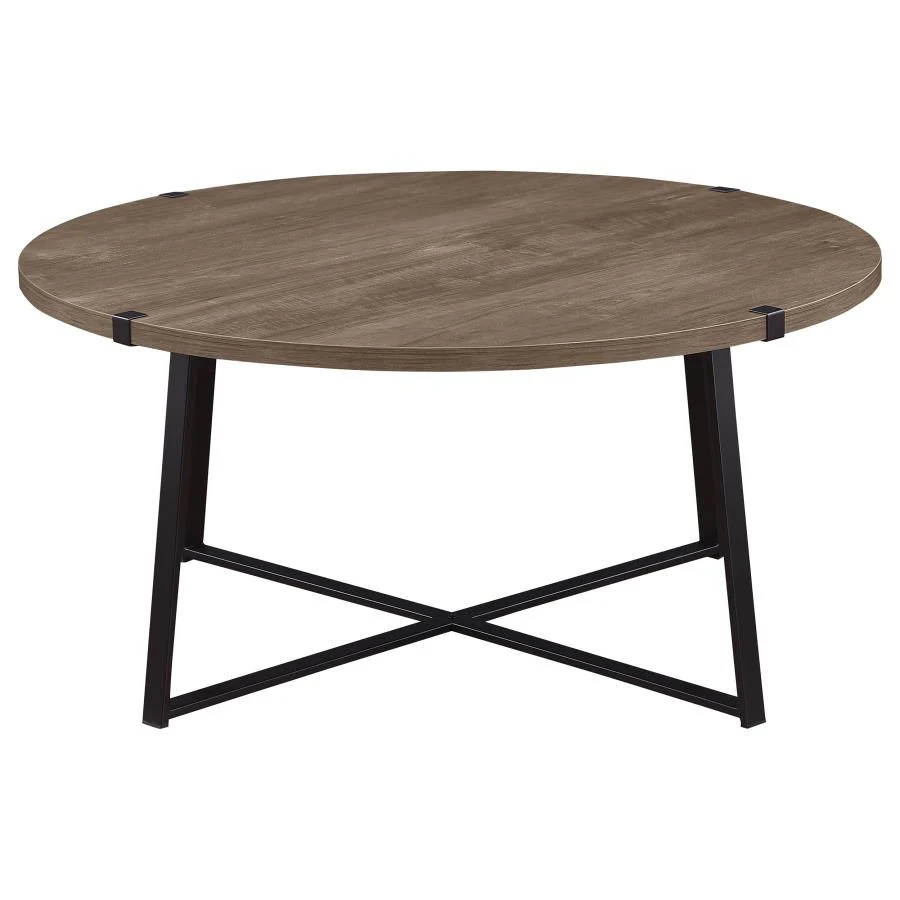 Marcus Round Engineered Wood Coffee Table Light Brown - Image 2