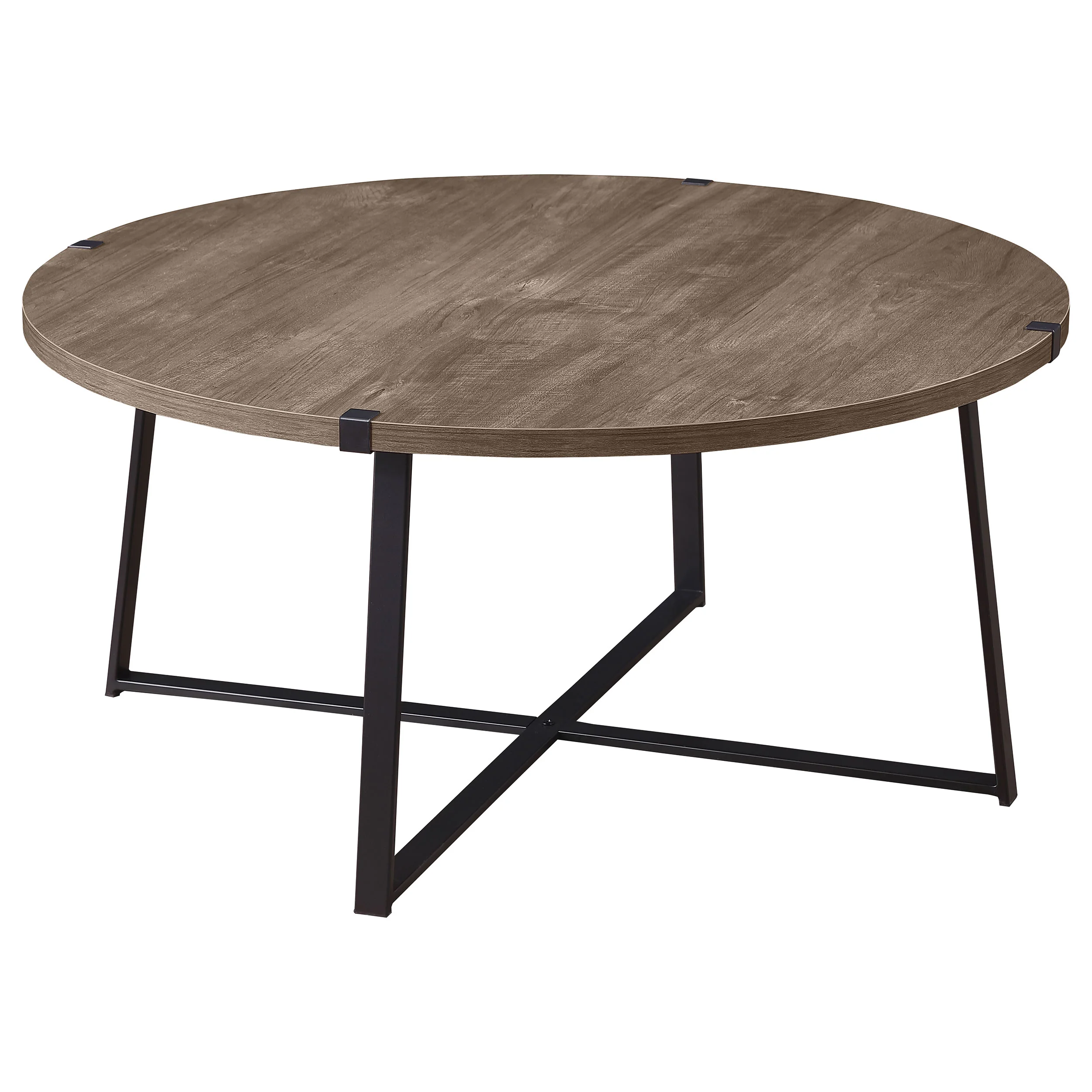 Marcus Round Engineered Wood Coffee Table Light Brown - Image 8