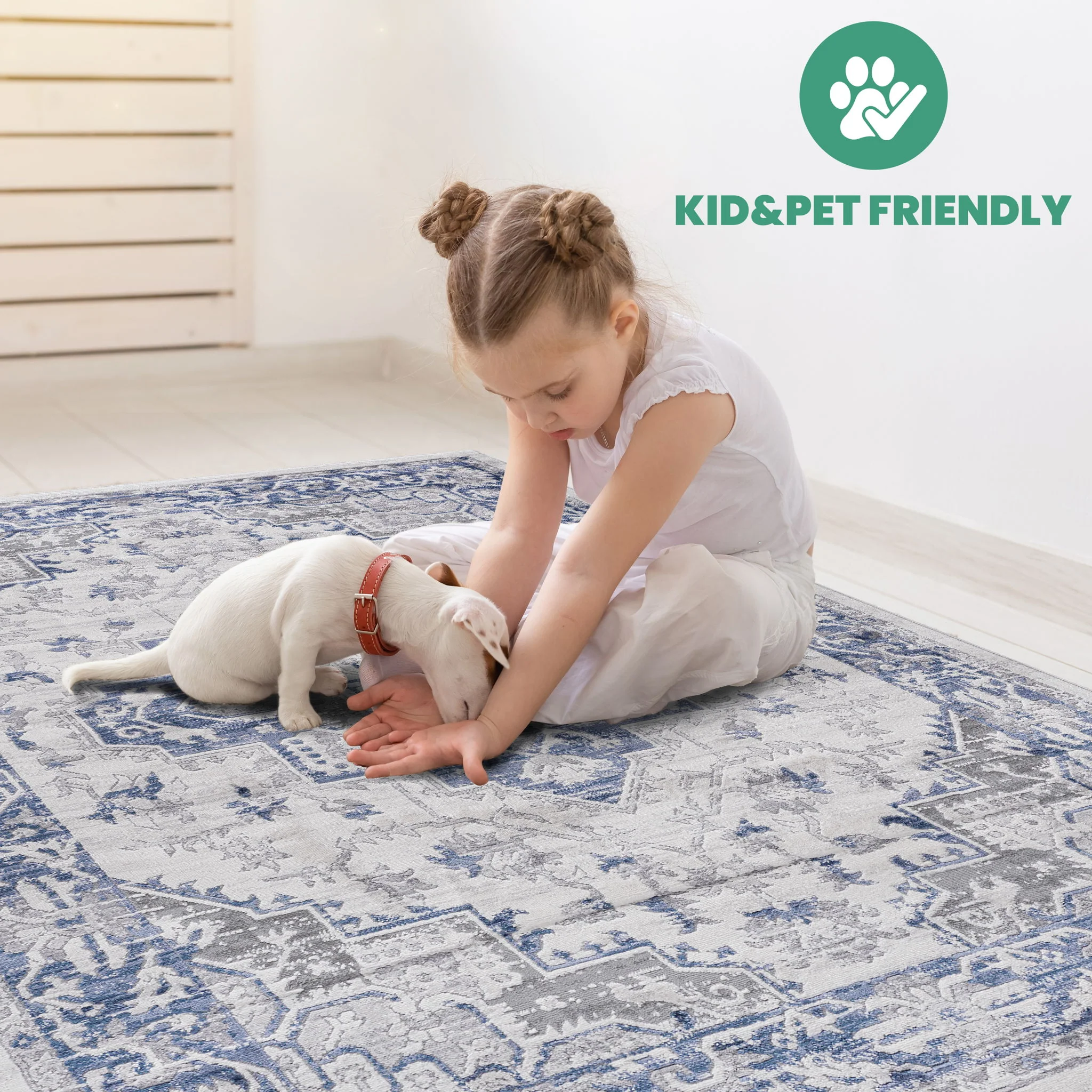 Marfi - 8' X 10' Oriental Area Rug - Blue / Gray - Image 5