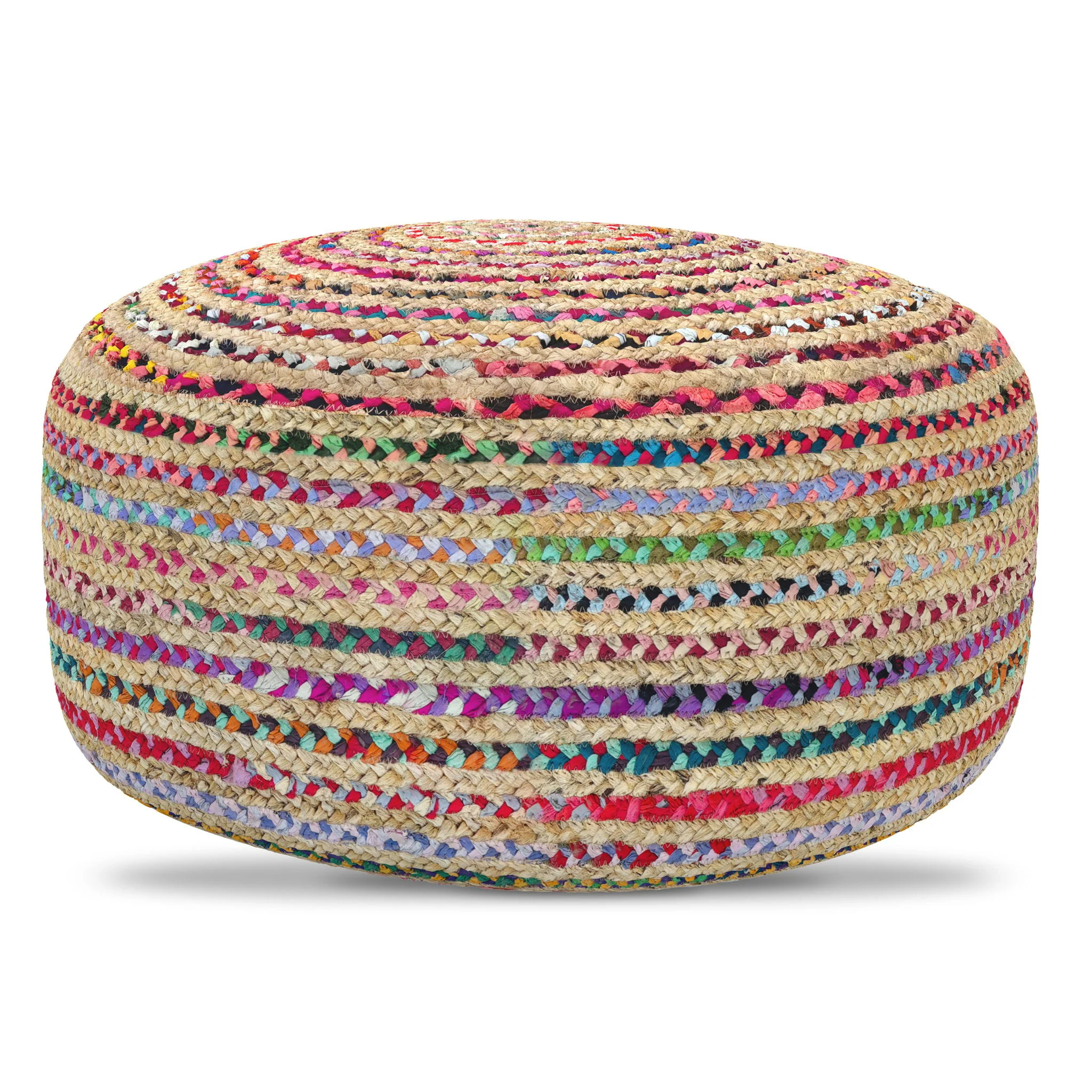 Margo - Large Round Pouf - Multicolor - Image 2