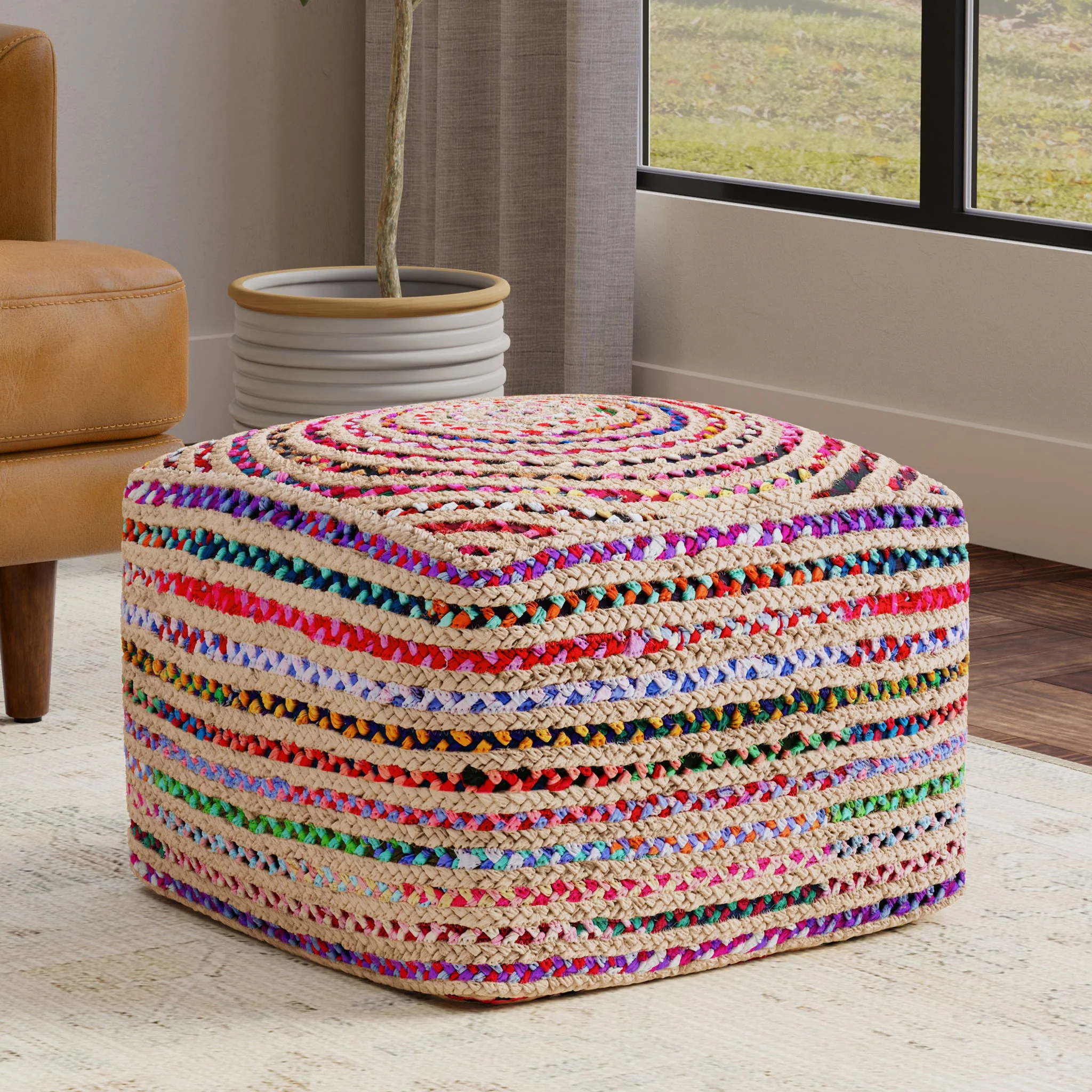 Margo - Square Pouf - Multicolor - Image 2