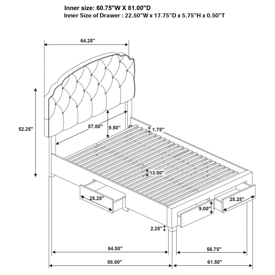 Marianna - 4-Drawer Upholstered Storage Bed - Image 39