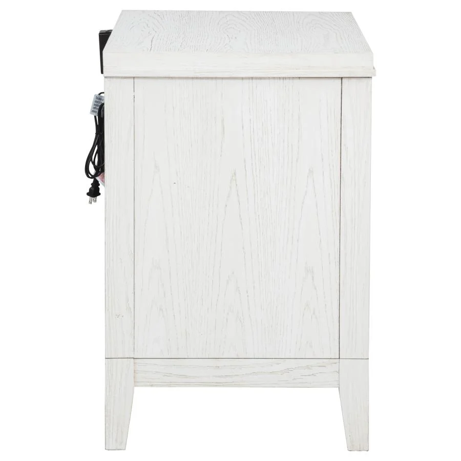 Marielle - 2-Drawer Nightstand Bedside Table - Distressed White - Image 9
