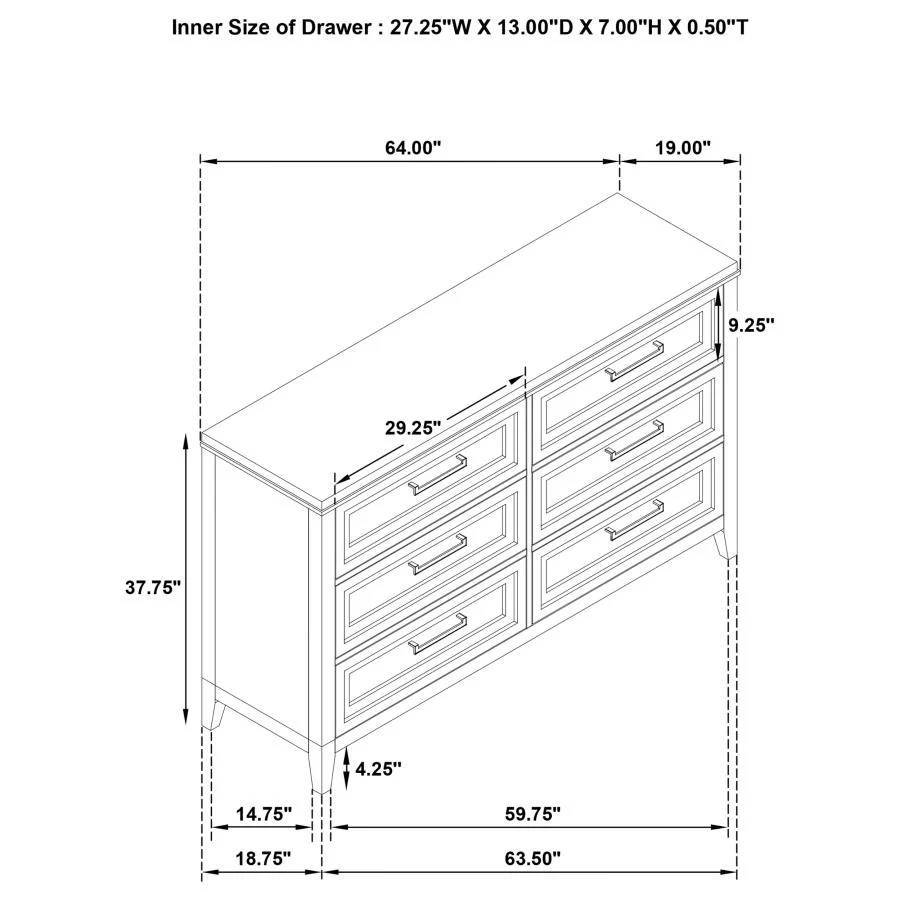 Marielle - 6-Drawer Bedroom Dresser - Image 27