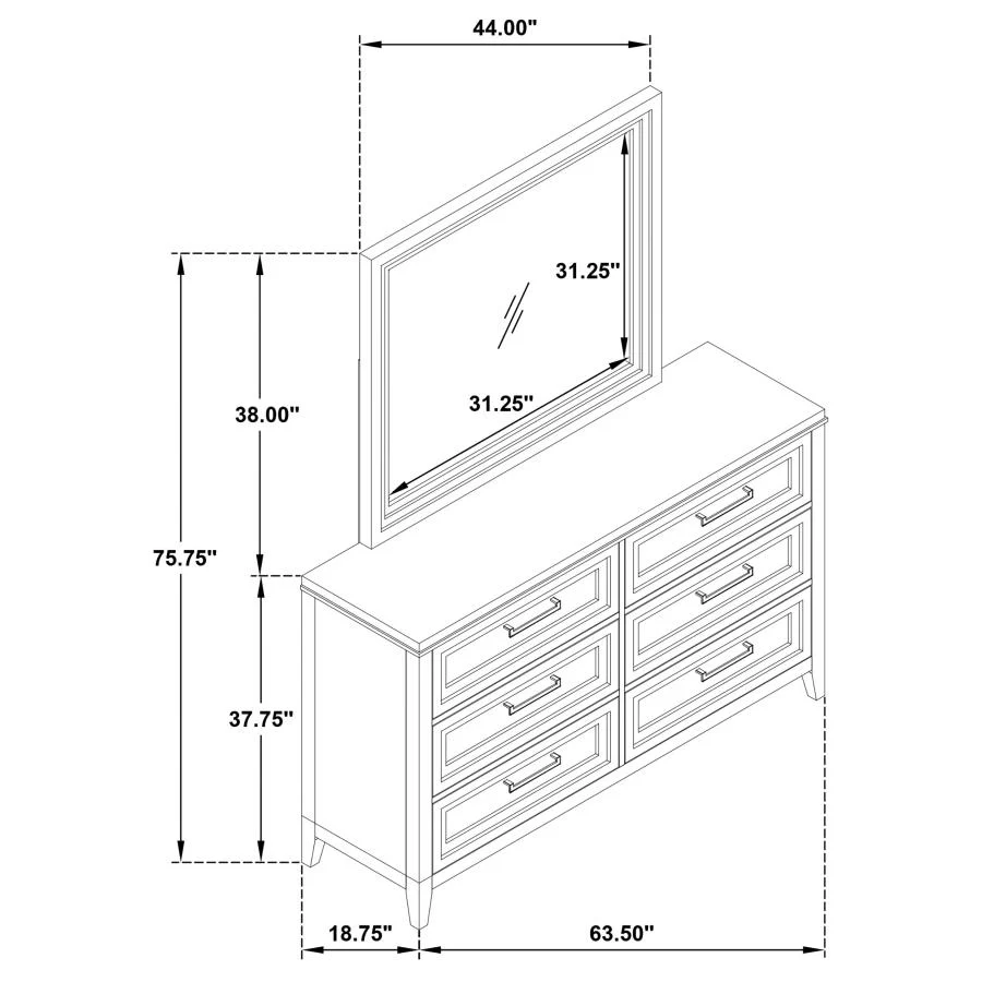 Marielle - 6-Drawer Bedroom Dresser - Image 28