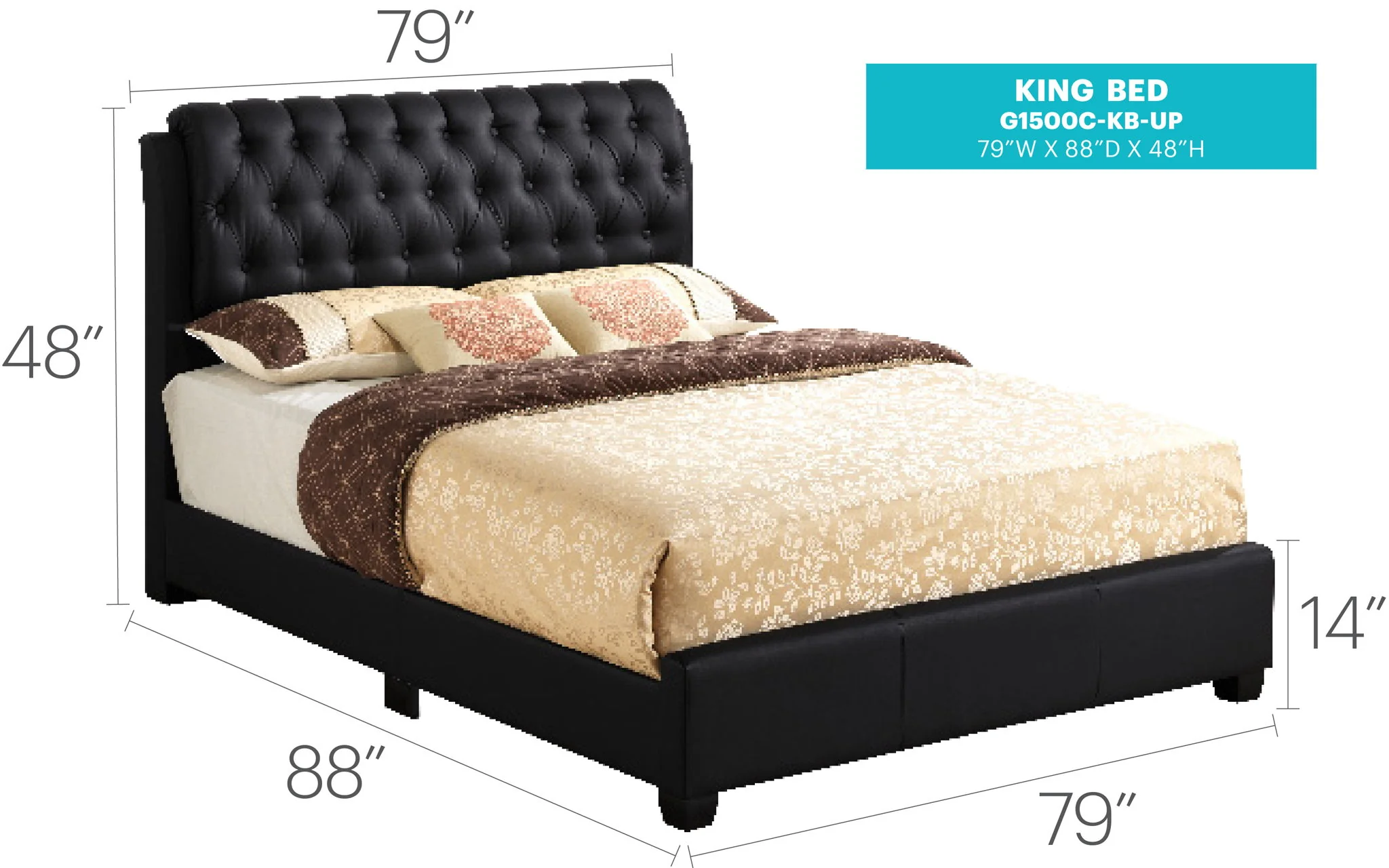 Tufted Upholstered Bed - Image 19