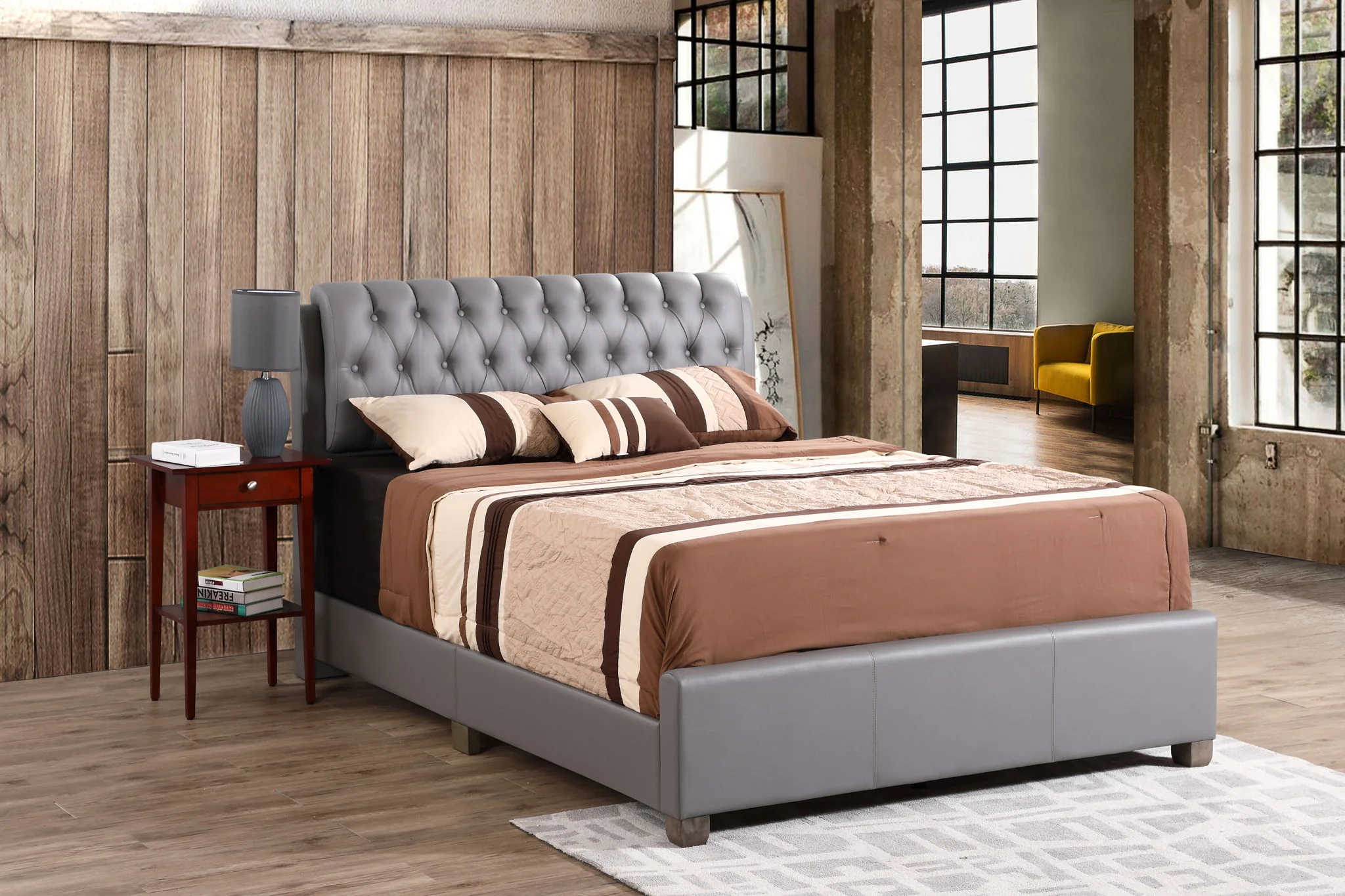 Tufted Upholstered Bed - Image 7