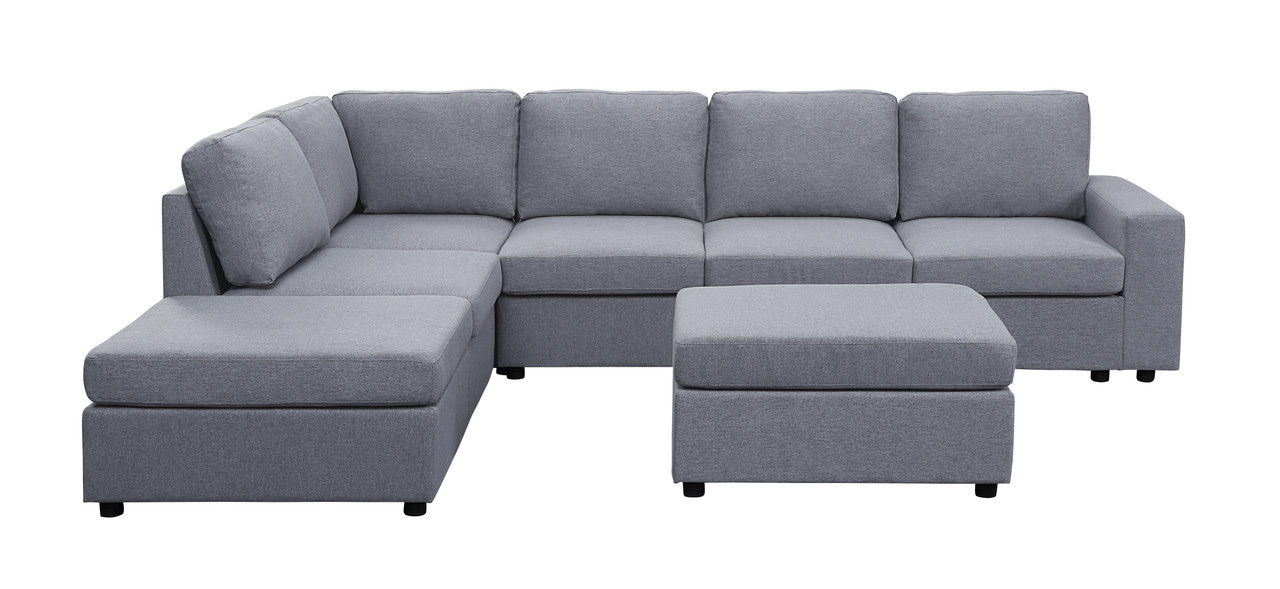 Marley - 7 Seat Reversible Modular Sectional Sofa With Ottoman - Image 4