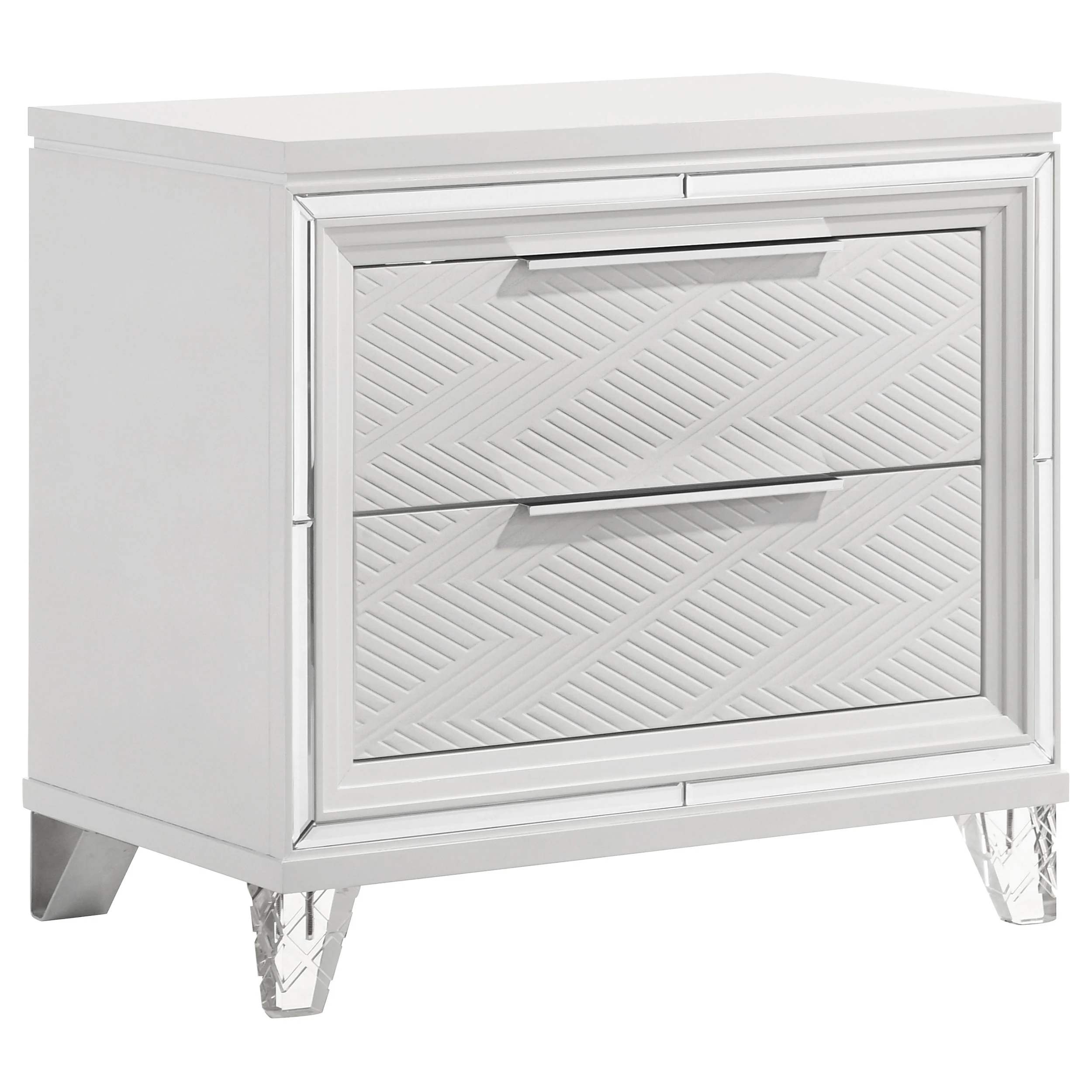 Marmore - 2-Drawer Nightstand Bedside Table - White - Image 18