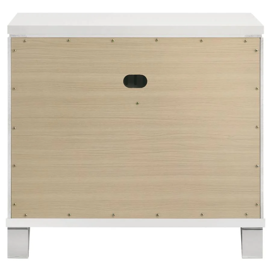 Marmore - 2-Drawer Nightstand Bedside Table - White - Image 7