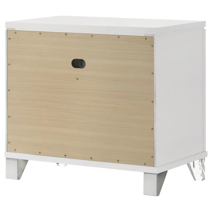 Marmore - 2-Drawer Nightstand Bedside Table - White - Image 8