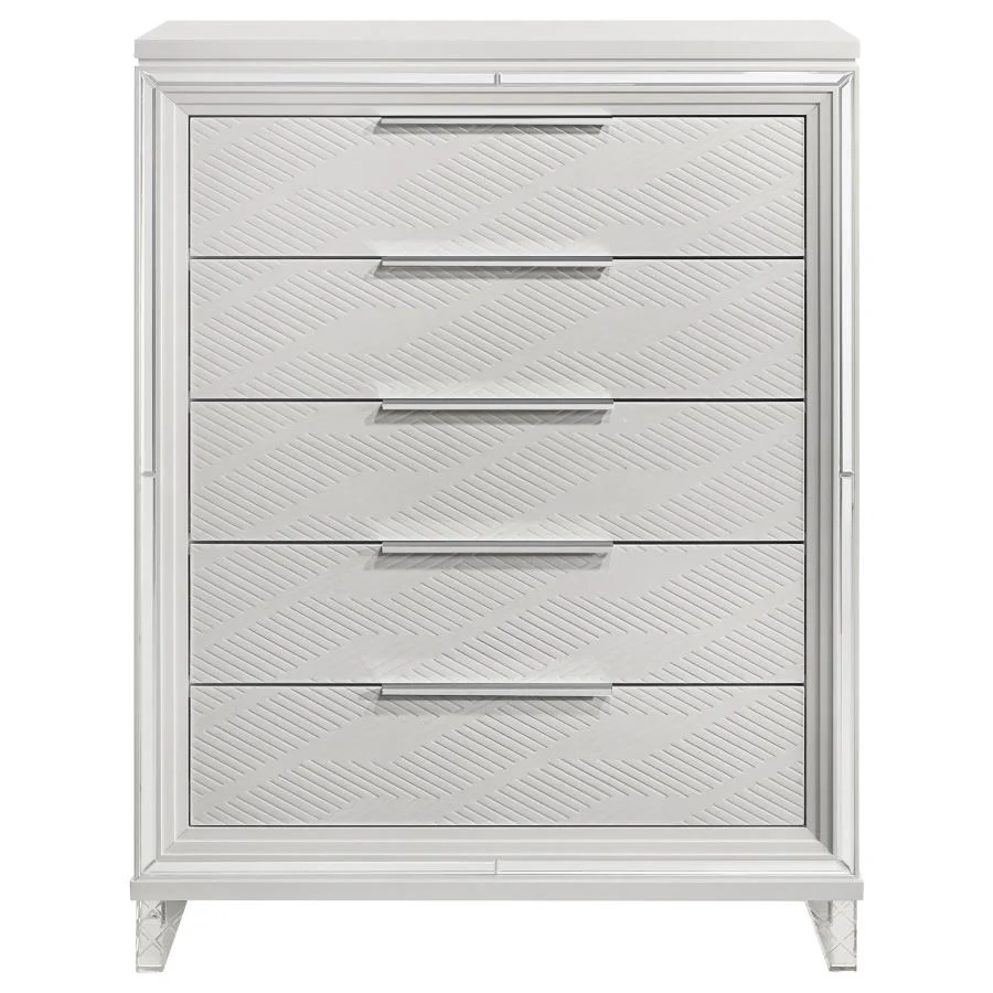 Marmore - 5-Drawer Bedroom Chest Of Drawers - White - Image 3