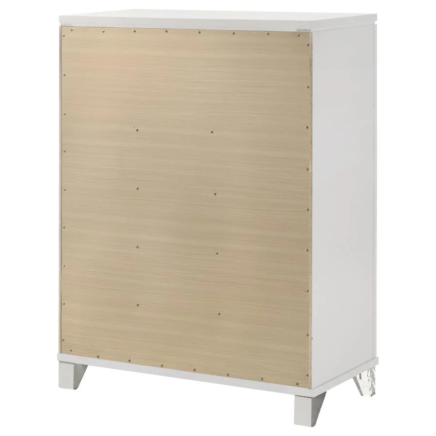 Marmore - 5-Drawer Bedroom Chest Of Drawers - White - Image 8