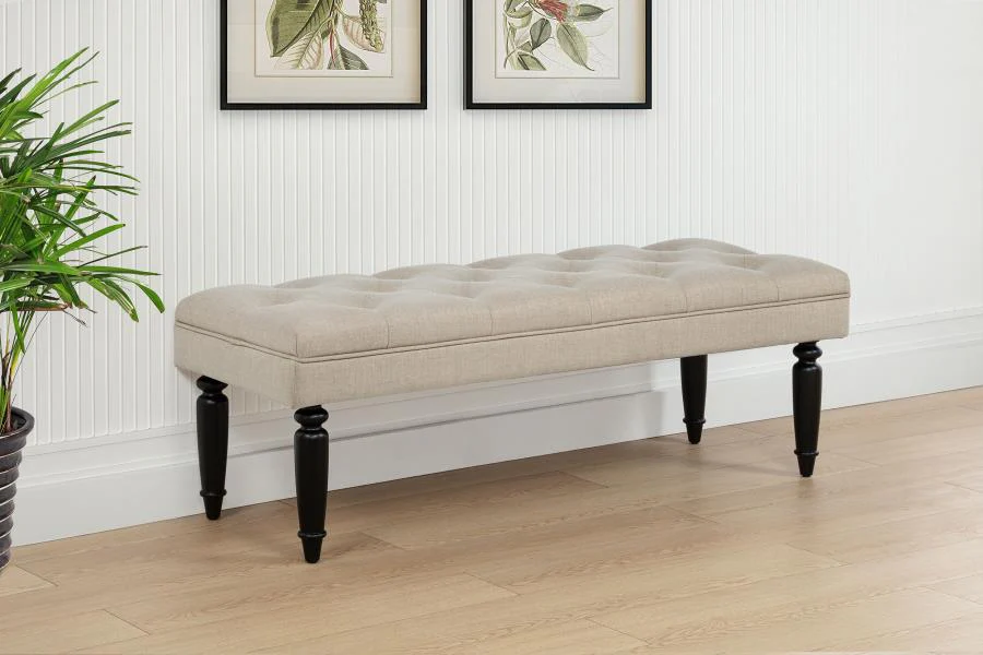 Marsha - 52" Upholstered Entryway Accent Bench - Latte - Image 2