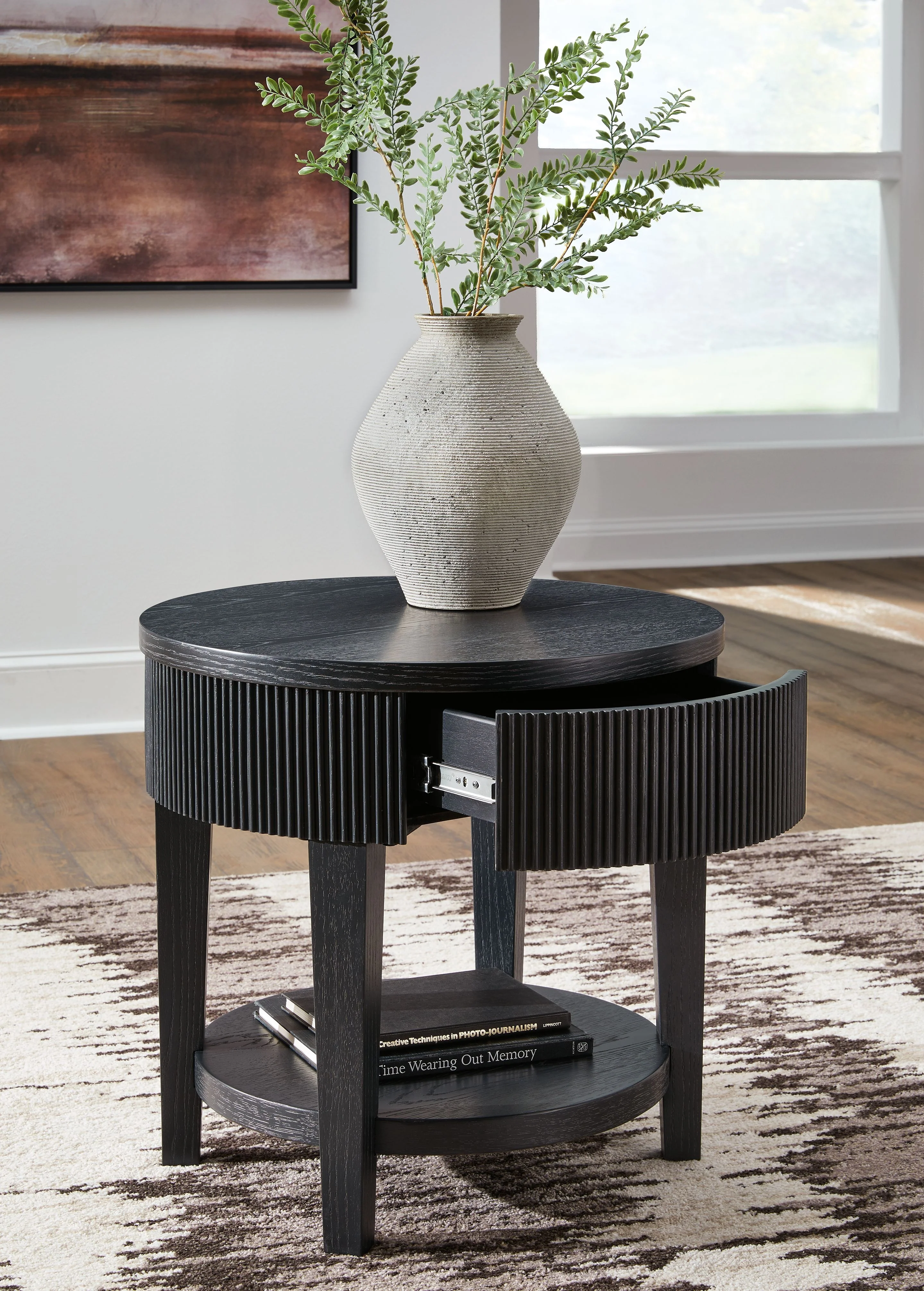 Marstream - Round End Table - Black - Image 5