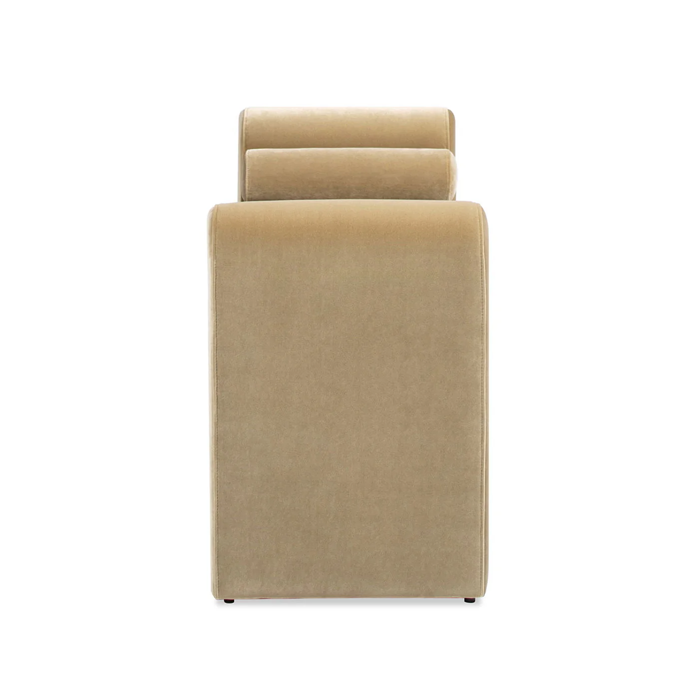 Mason - Arched Arm Bench With Bolster Pillows - Camel Brown Beige - Image 3