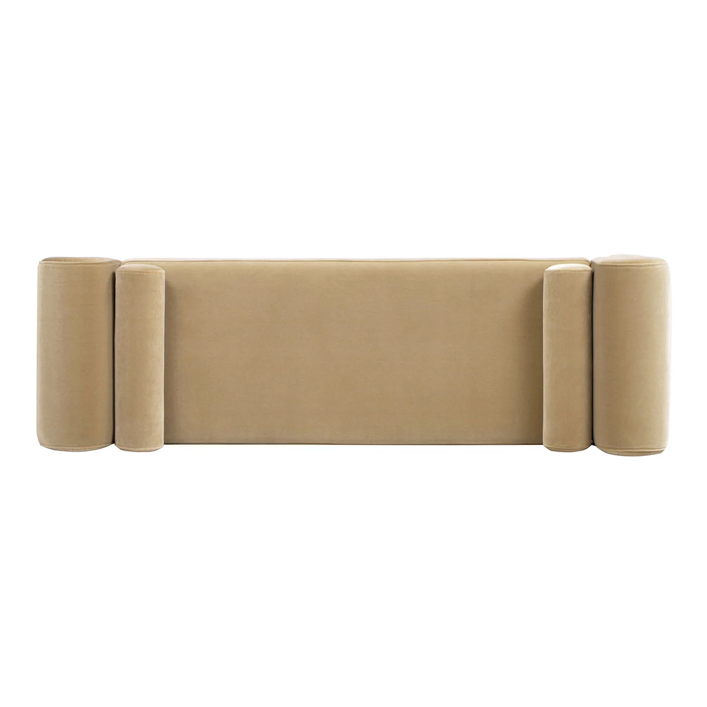 Mason - Arched Arm Bench With Bolster Pillows - Camel Brown Beige - Image 7