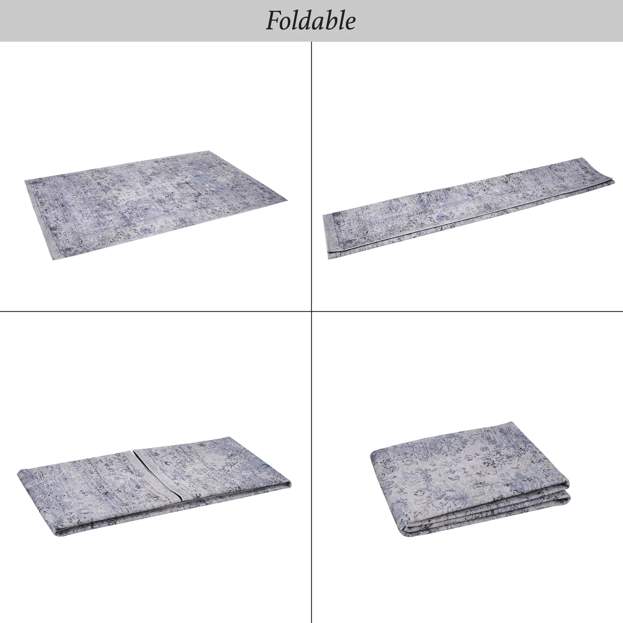 Maval - 2'6'' X 10' Washable Runner Rug - Blue / Cream - Image 3
