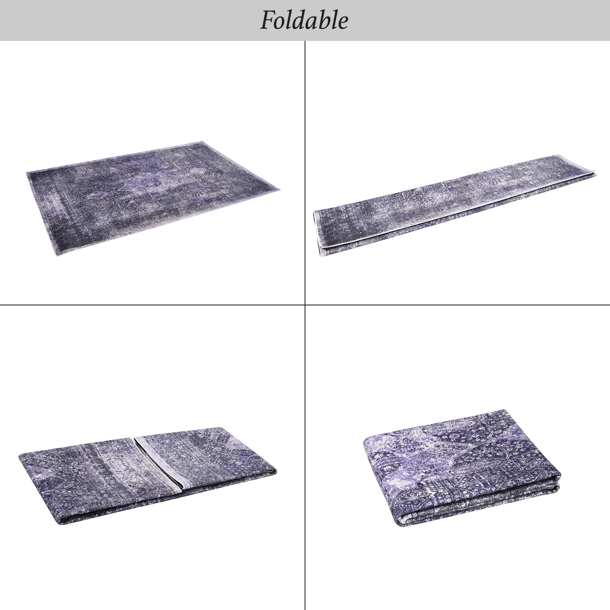 Maval - 6' X 9' Washable Area Rug - Anthracite - Image 4