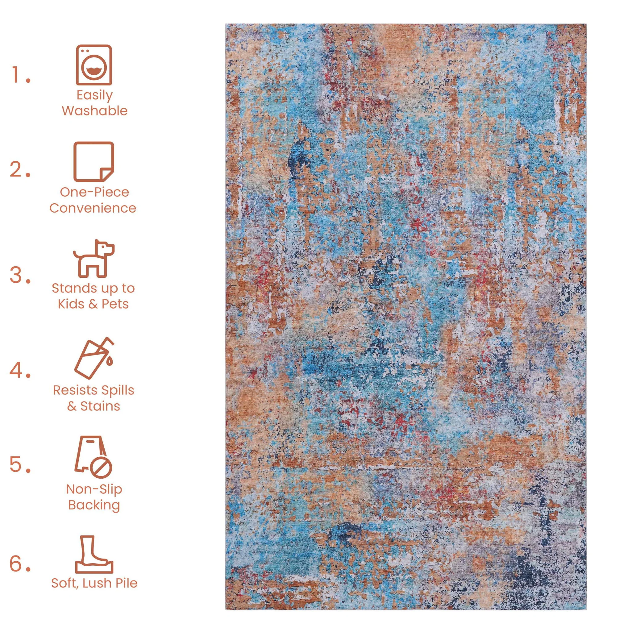 Maval - 8' X 10' Area Rug Washable - Multi - Image 4